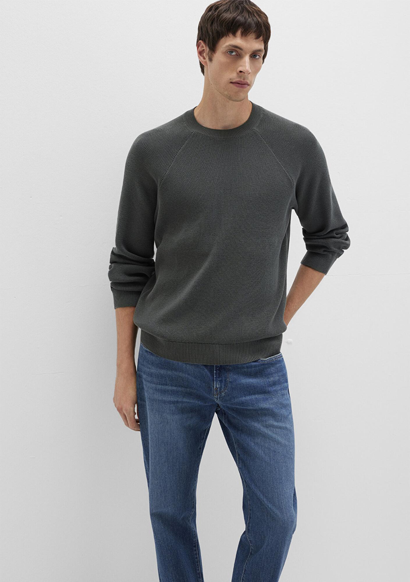 Mavi Bisiklet Yaka Yeşil Kazak Regular Fit / Normal Kesim 0710307-71598