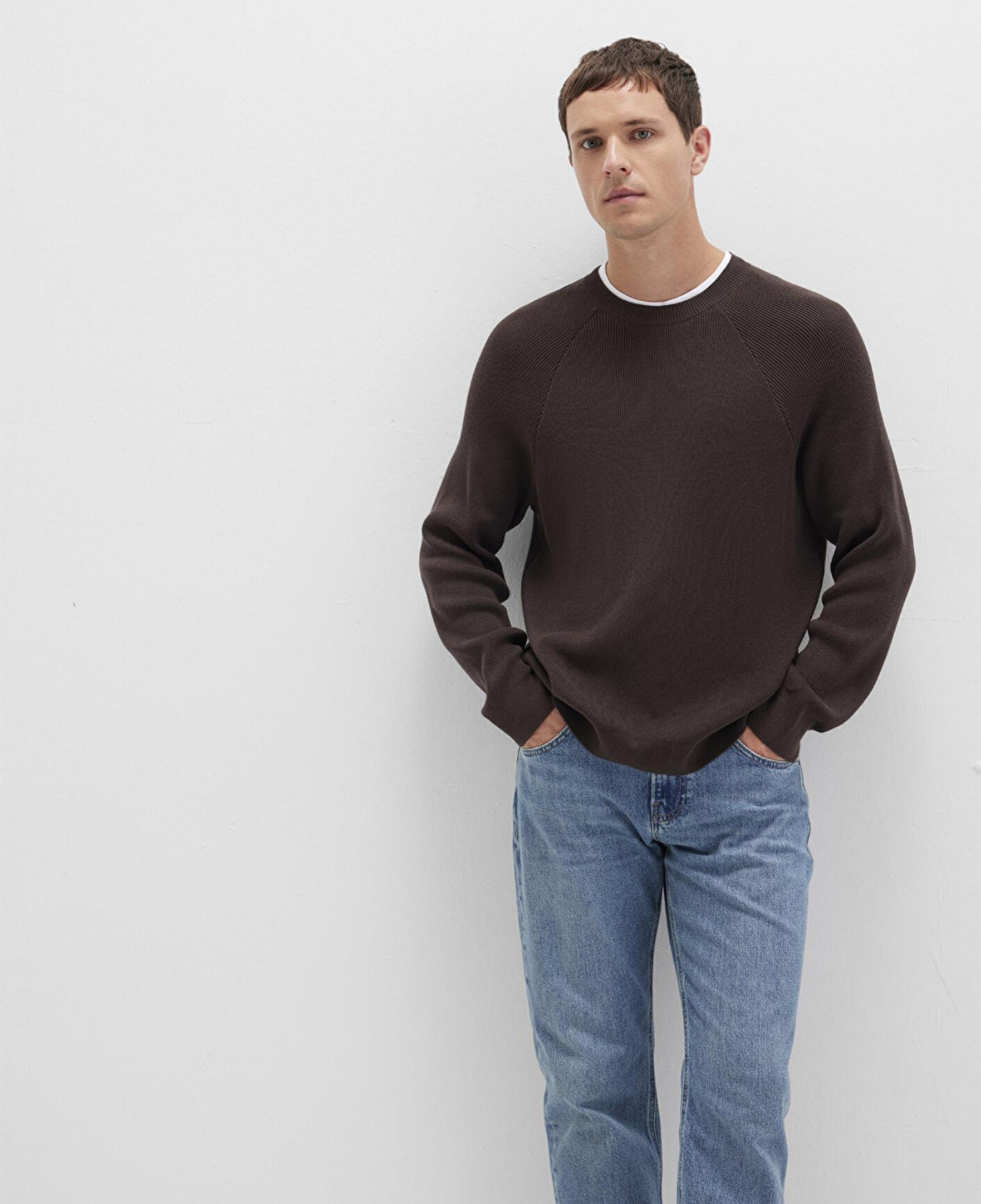 Mavi Bisiklet Yaka Kahverengi Kazak Regular Fit / Normal Kesim 0710307-70219