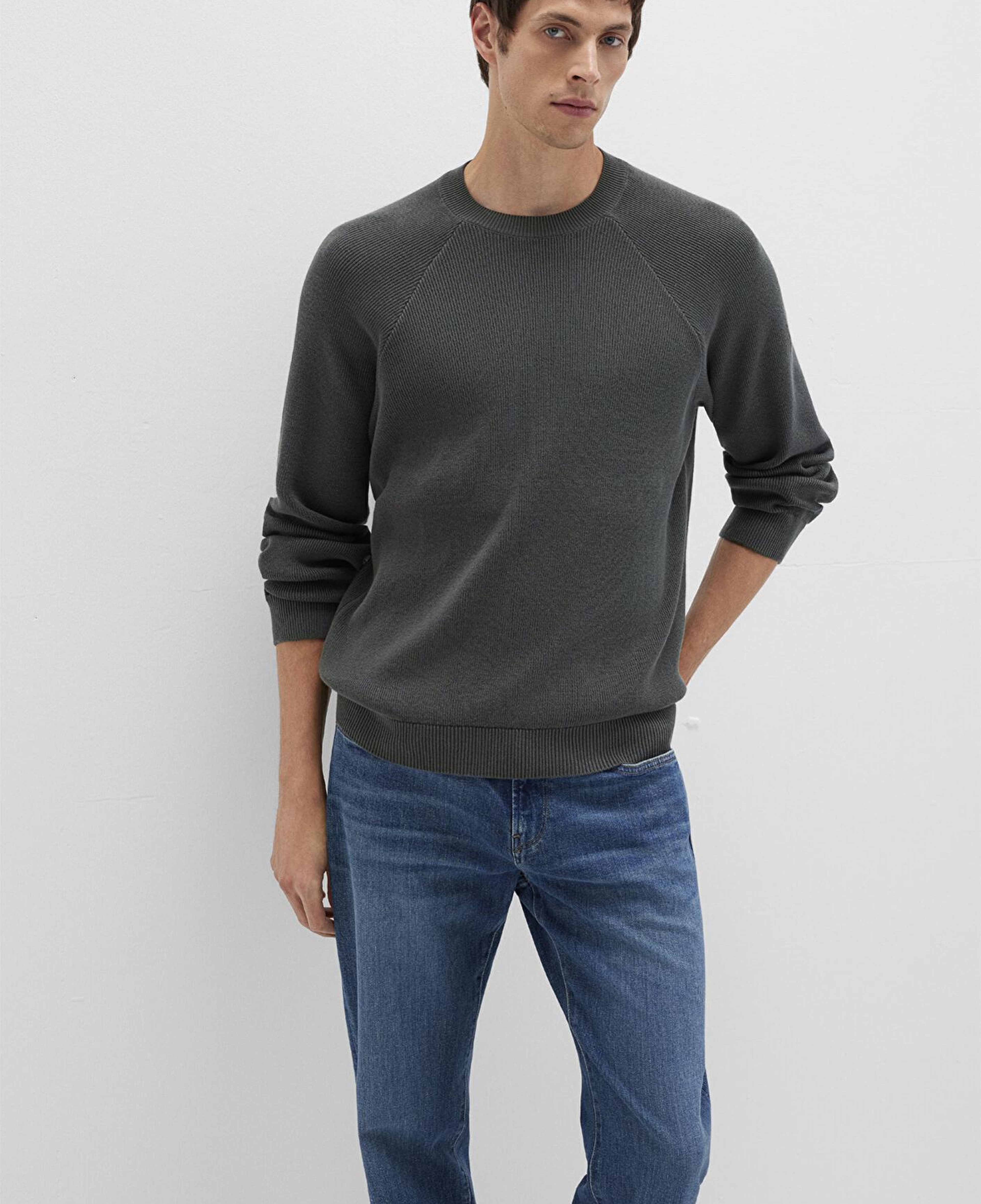 Mavi Bisiklet Yaka Yeşil Kazak Regular Fit / Normal Kesim 0710307-71598