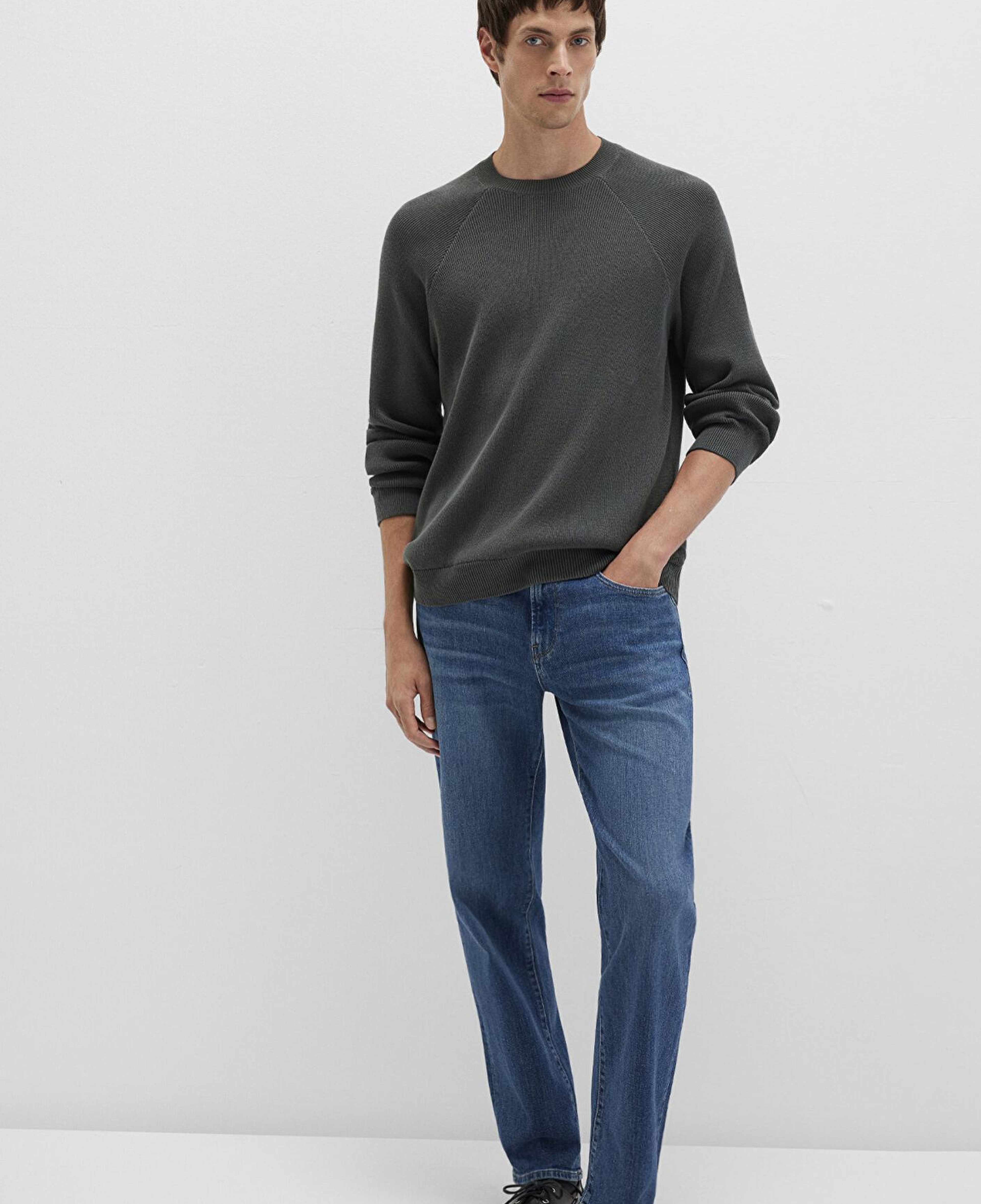 Mavi Bisiklet Yaka Yeşil Kazak Regular Fit / Normal Kesim 0710307-71598