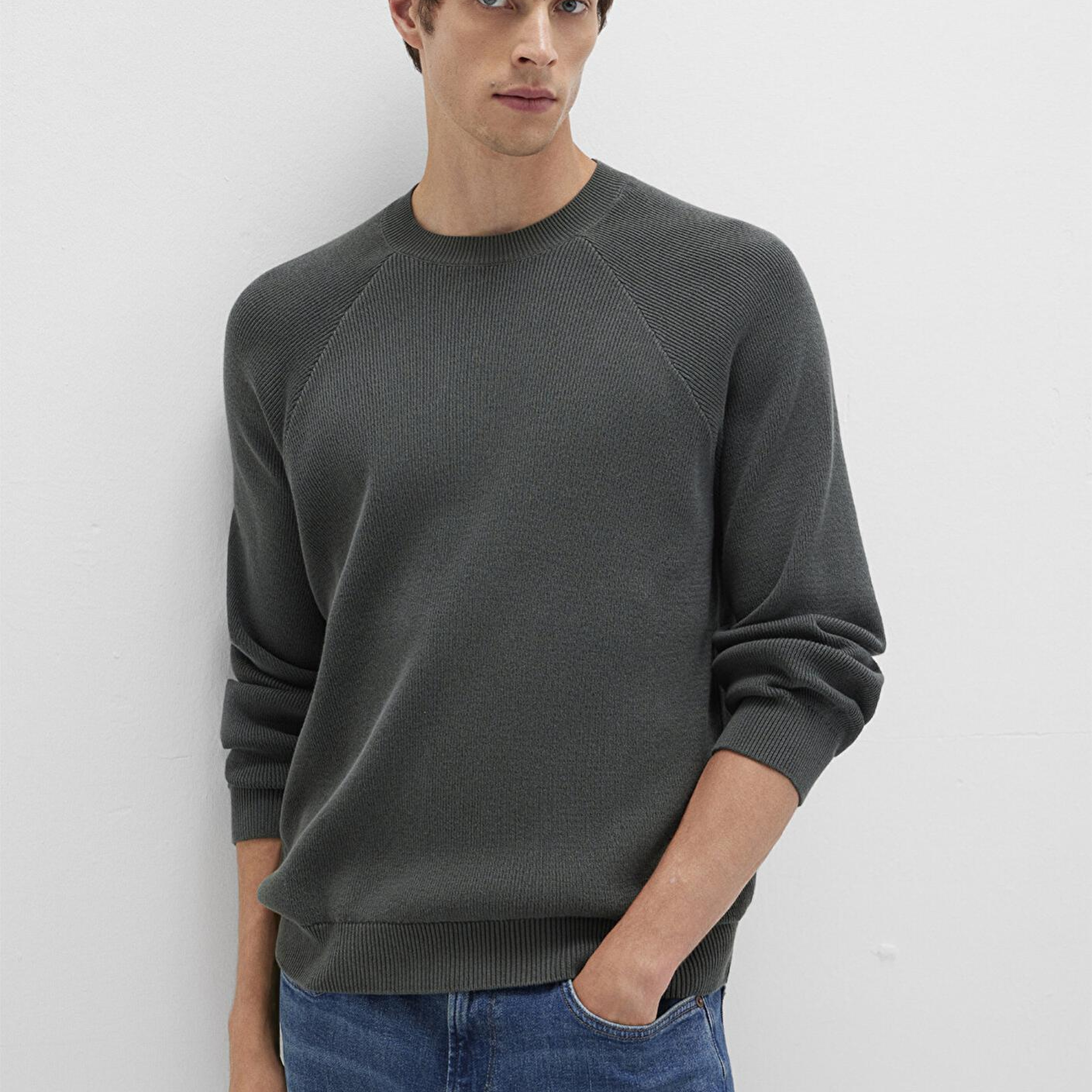 Mavi Bisiklet Yaka Yeşil Kazak Regular Fit / Normal Kesim 0710307-71598