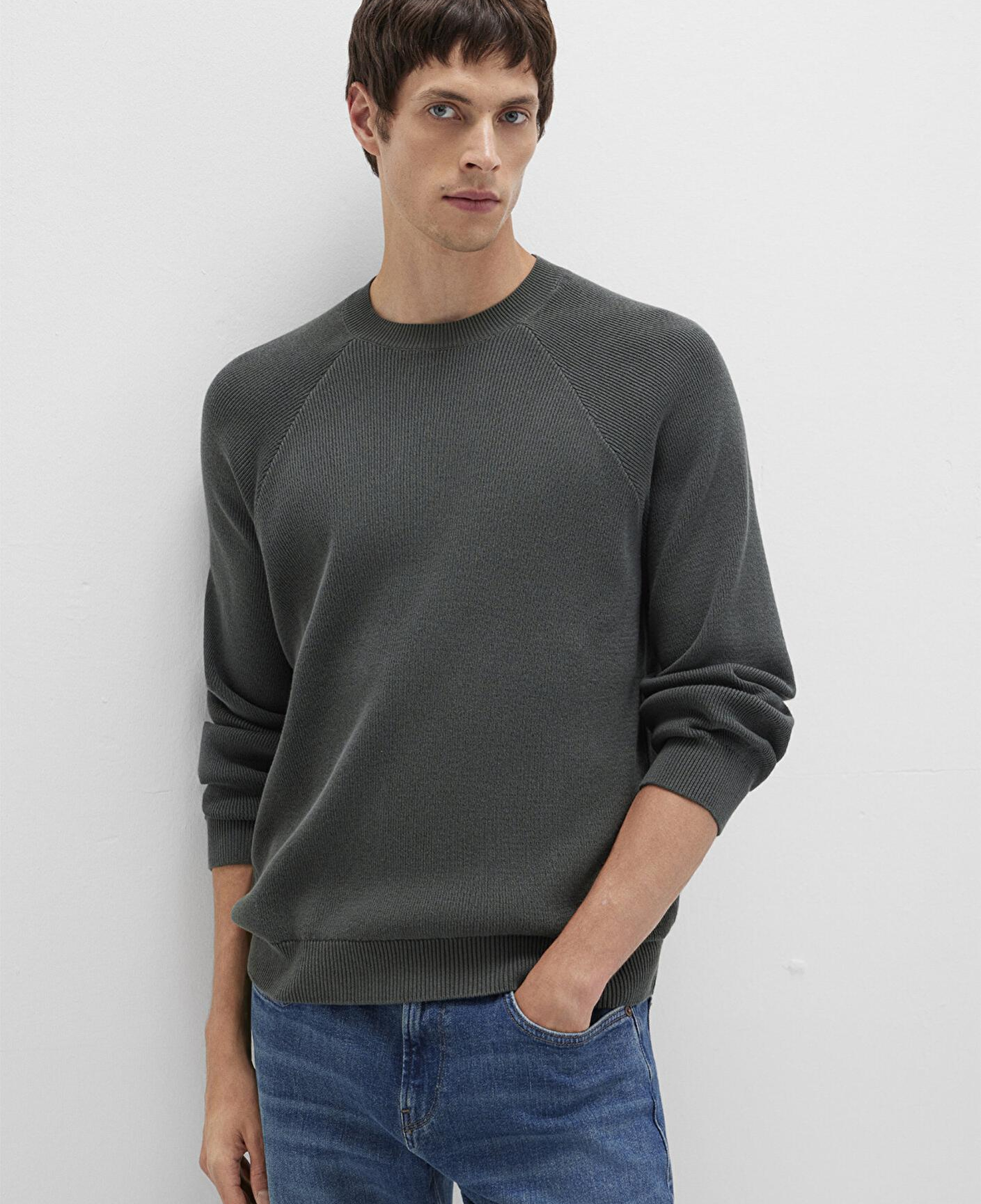 Mavi Bisiklet Yaka Yeşil Kazak Regular Fit / Normal Kesim 0710307-71598