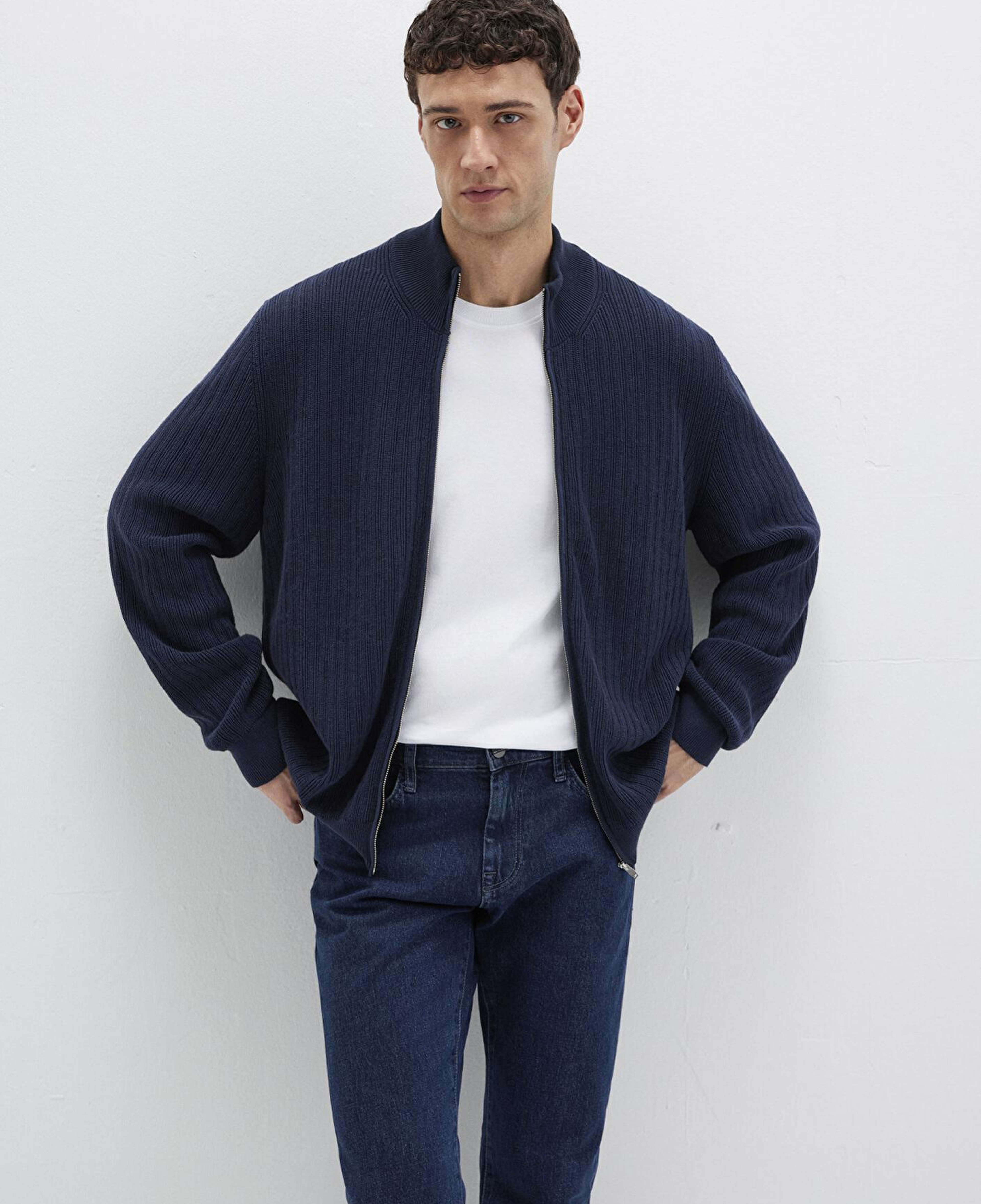 Mavi Mavi Black Fermuarlı Lacivert Hırka Regular Fit / Normal Kesim 0710326-70490