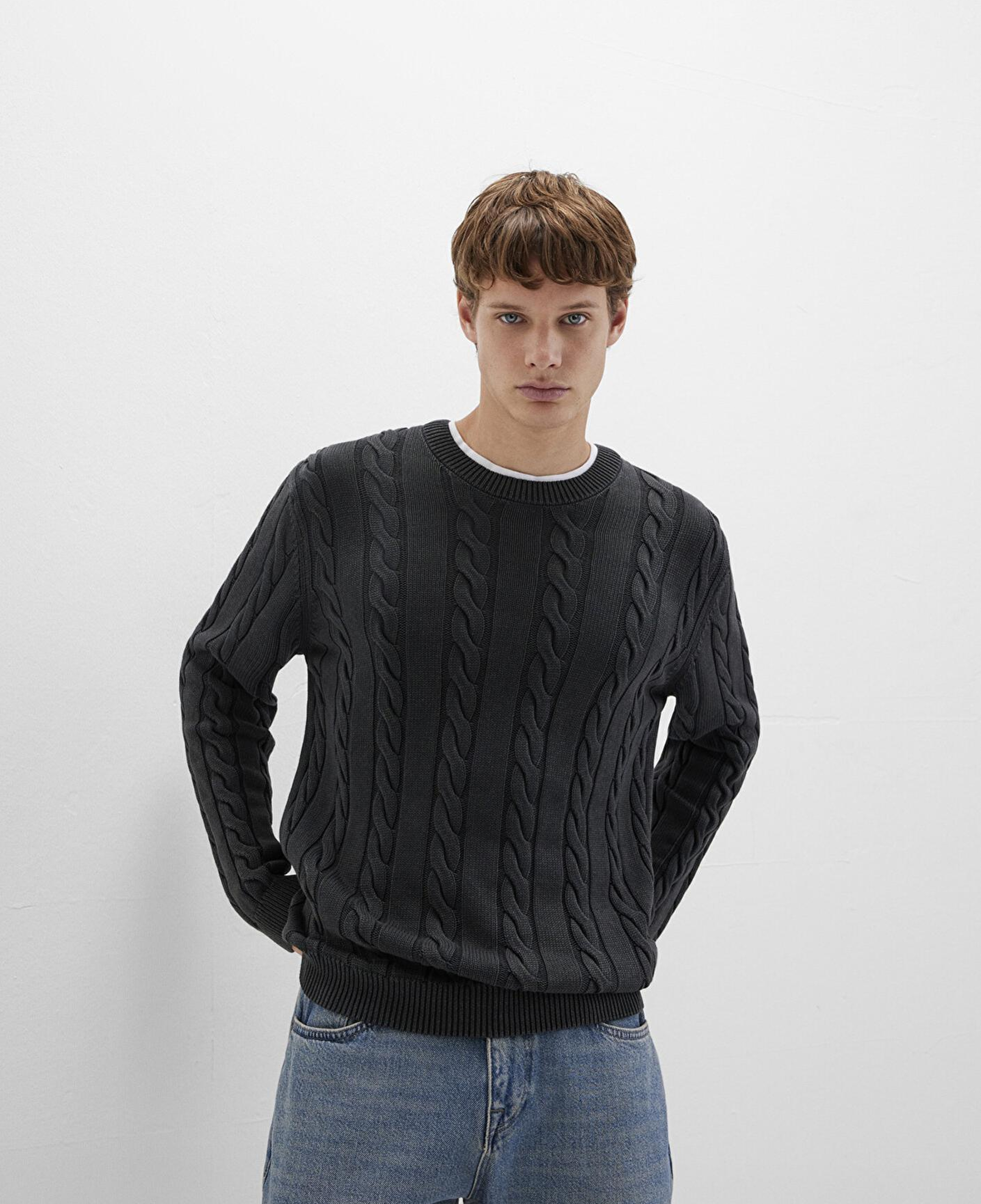 Mavi Antrasit Örgü Kazak Regular Fit / Normal Kesim 0710313-70076