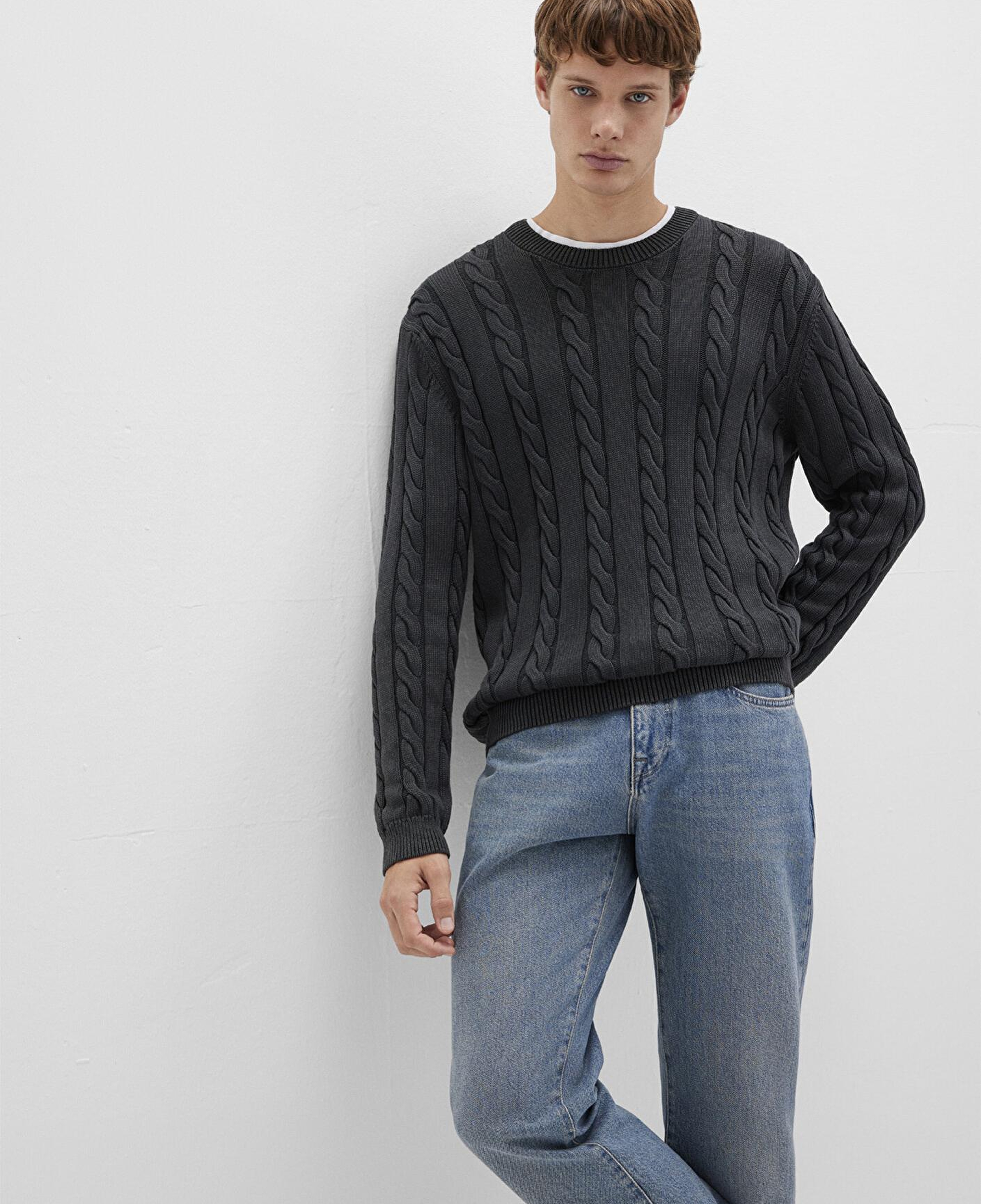 Mavi Antrasit Örgü Kazak Regular Fit / Normal Kesim 0710313-70076