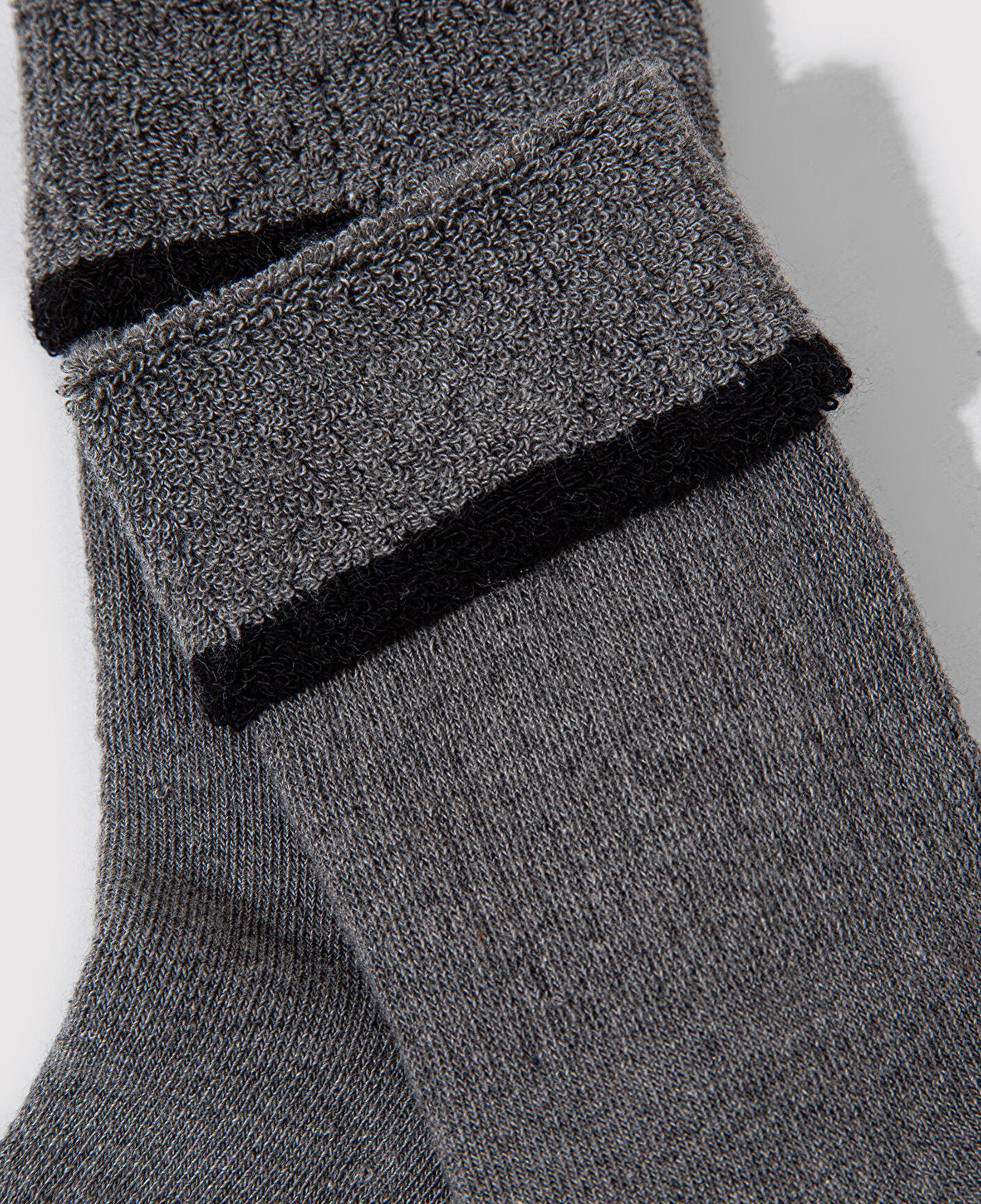 Mavi Çizgi Detaylı Gri Bot Çorabı 1912753-82816