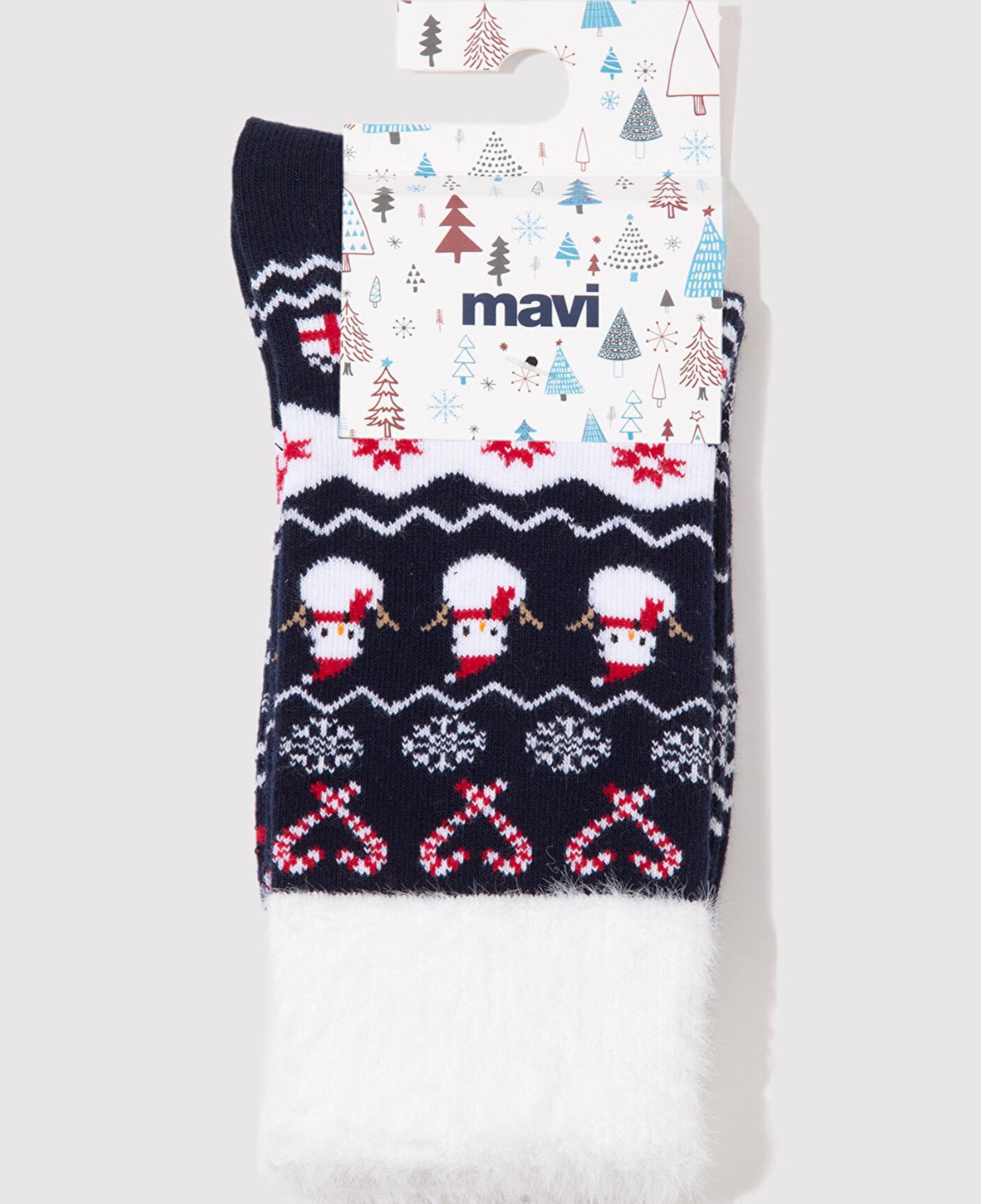 Mavi Yılbaşı Temalı Lacivert Bot Çorabı 1912195-70500