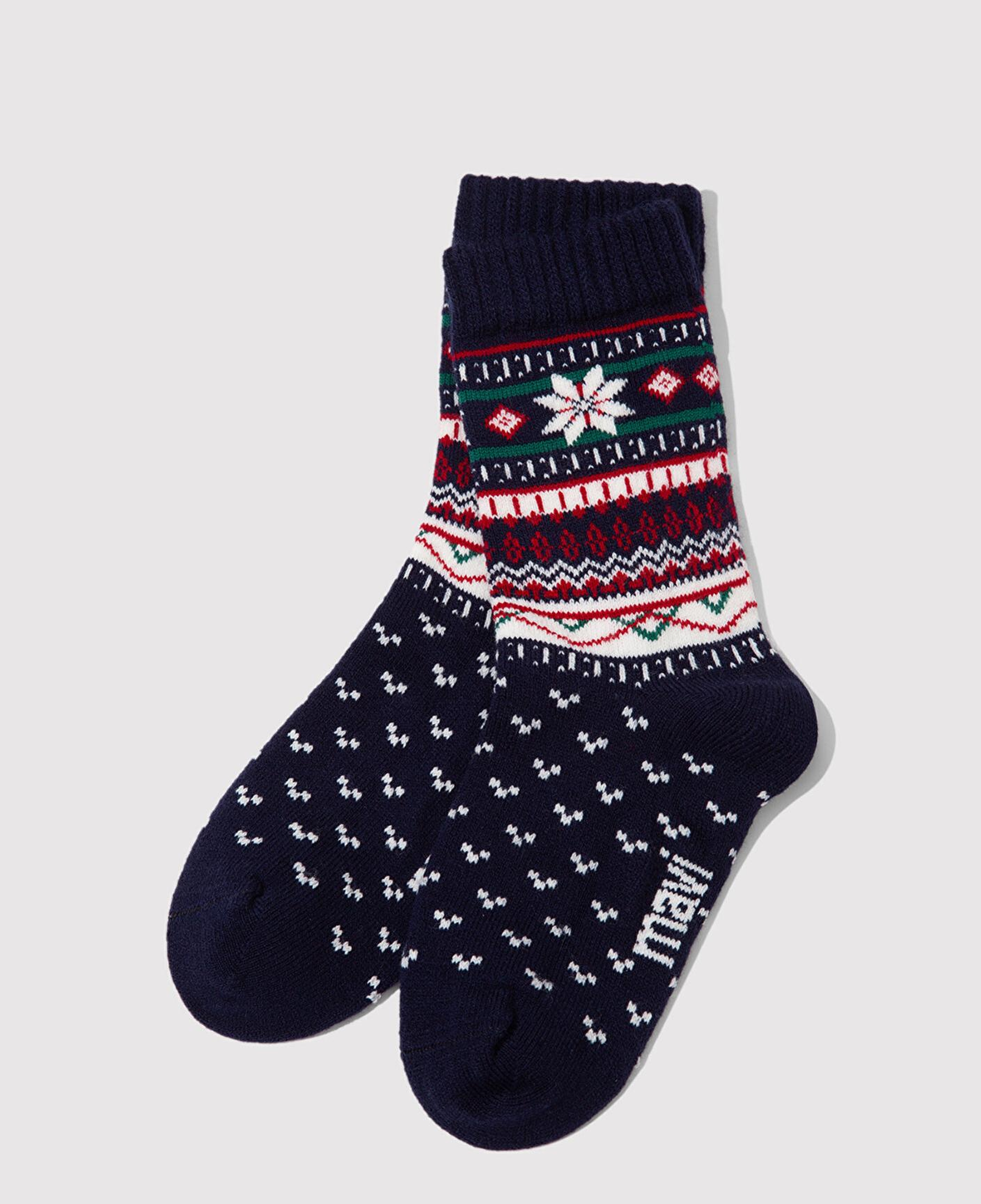 Mavi Yılbaşı Temalı Lacivert Bot Çorabı 1912179-70500
