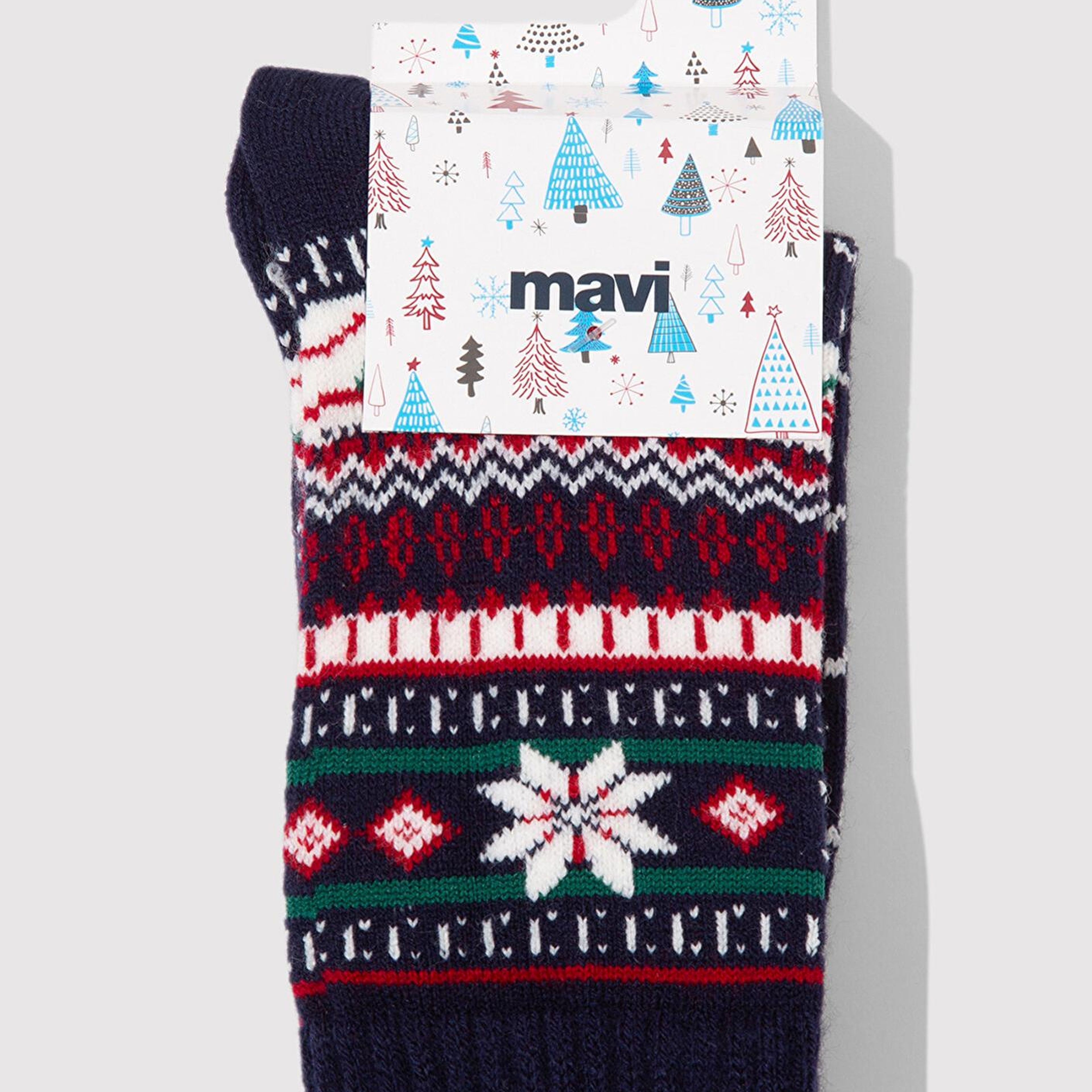 Mavi Yılbaşı Temalı Lacivert Bot Çorabı 1912179-70500