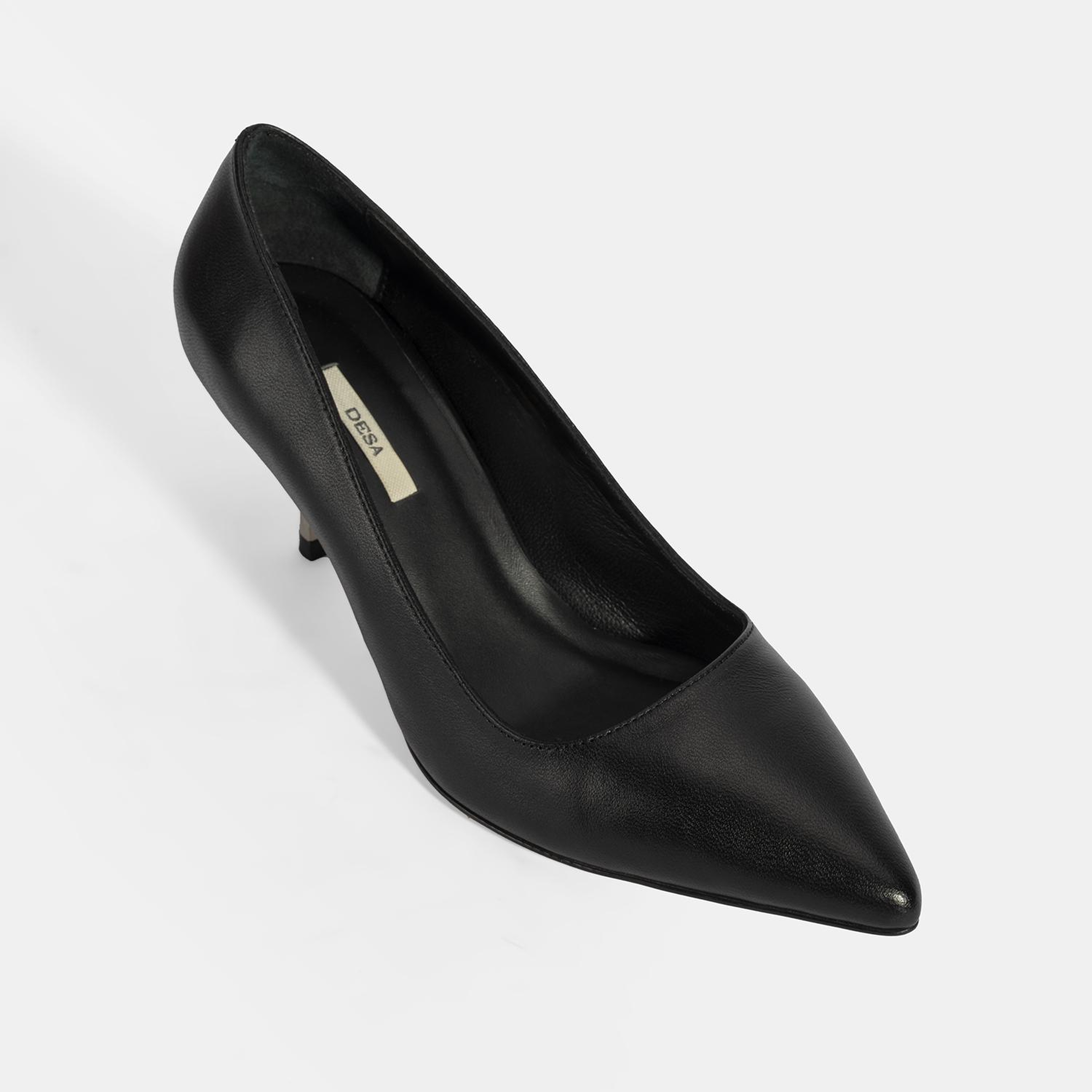 Kadın Siyah Deri Stiletto