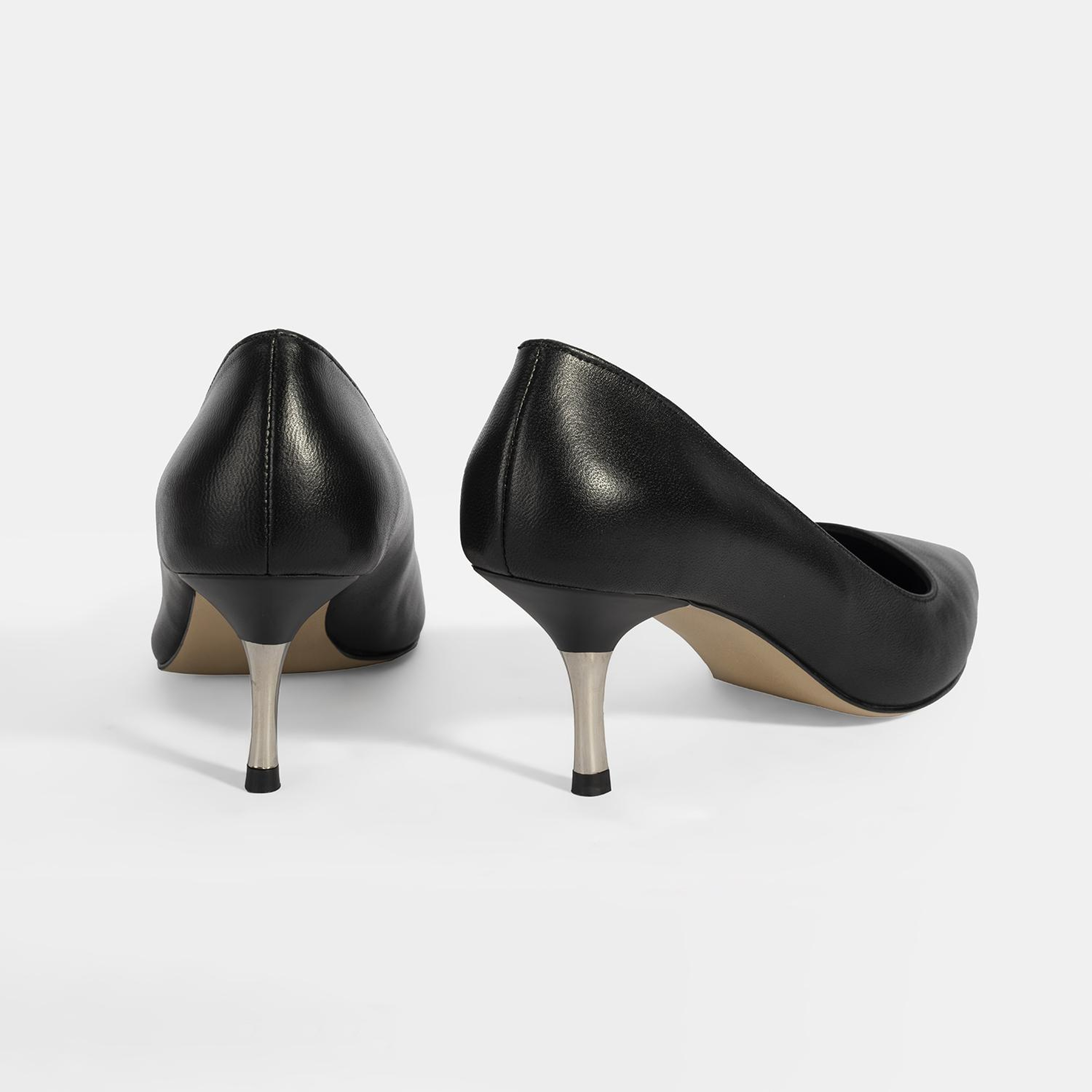 Kadın Siyah Deri Stiletto