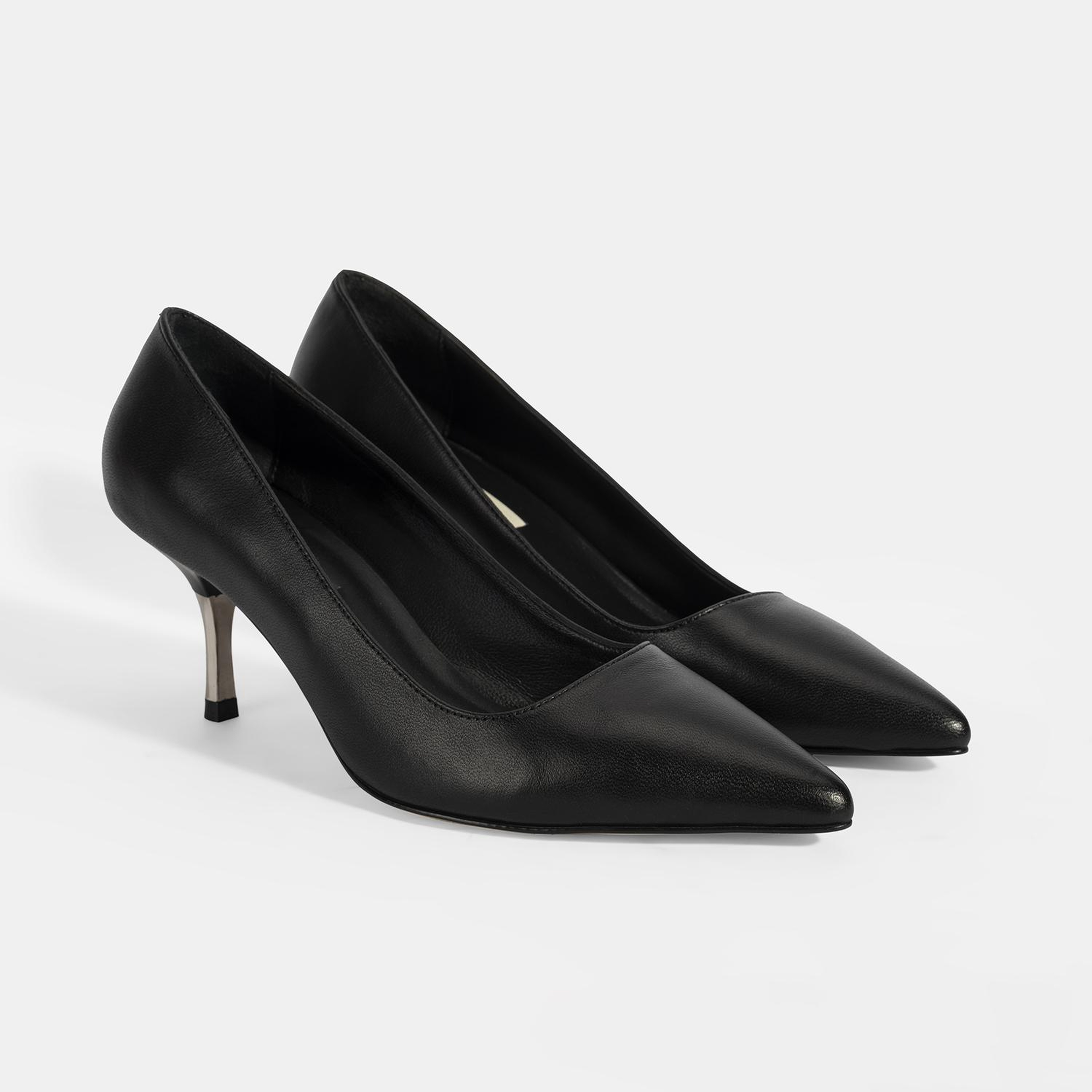 Kadın Siyah Deri Stiletto