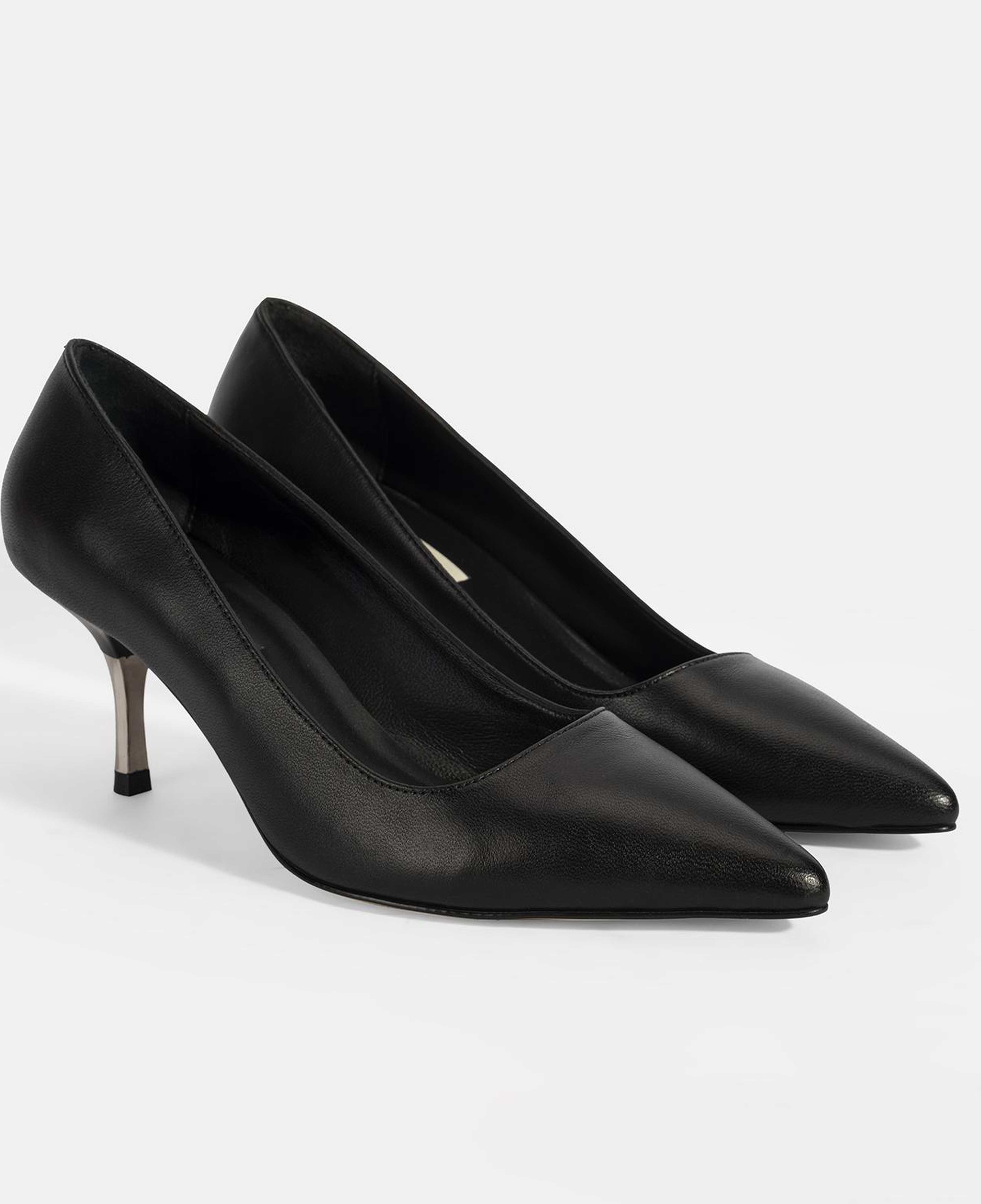 Kadın Siyah Deri Stiletto