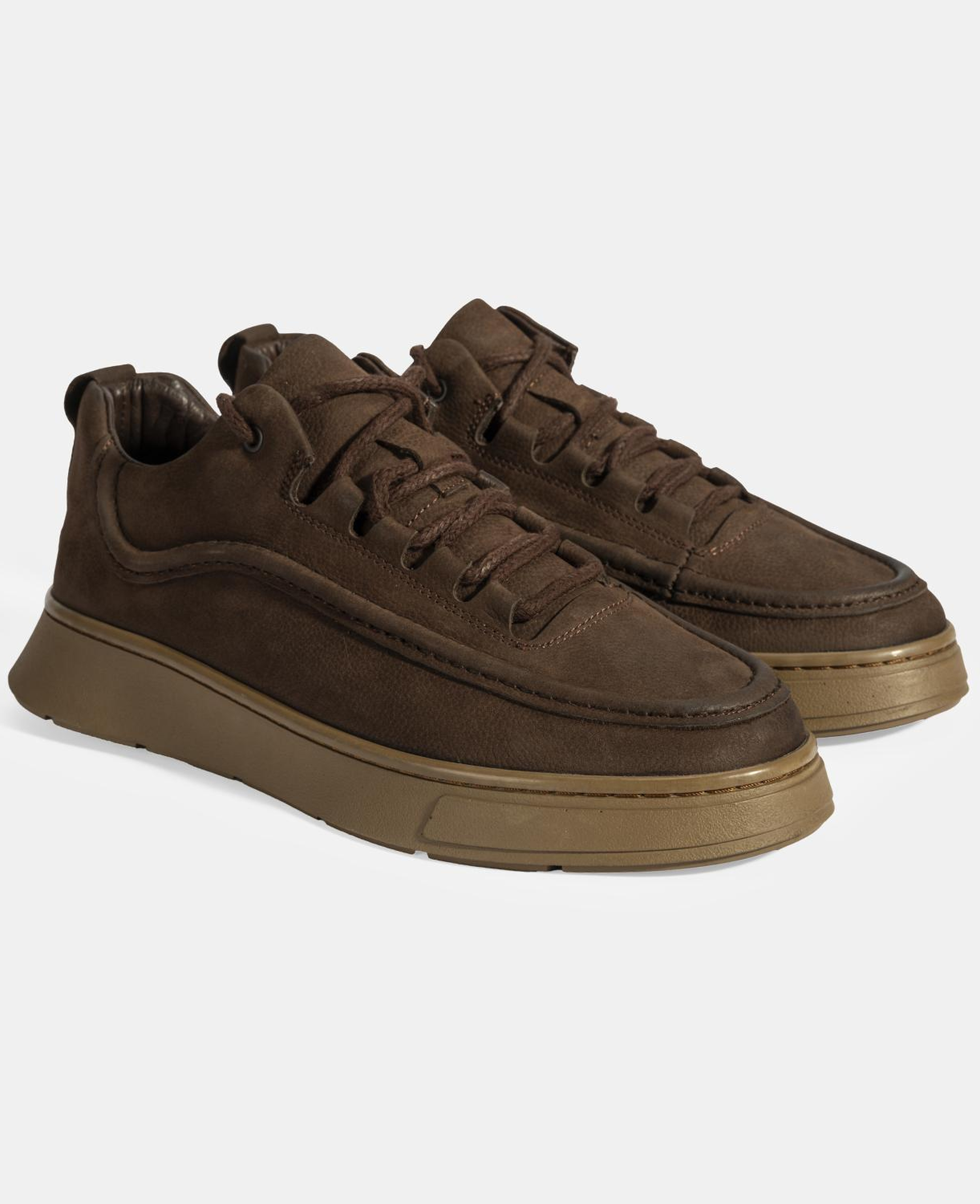 Erkek Kahve Bağcıklı Nubuk Deri Günlük Ayakkabı