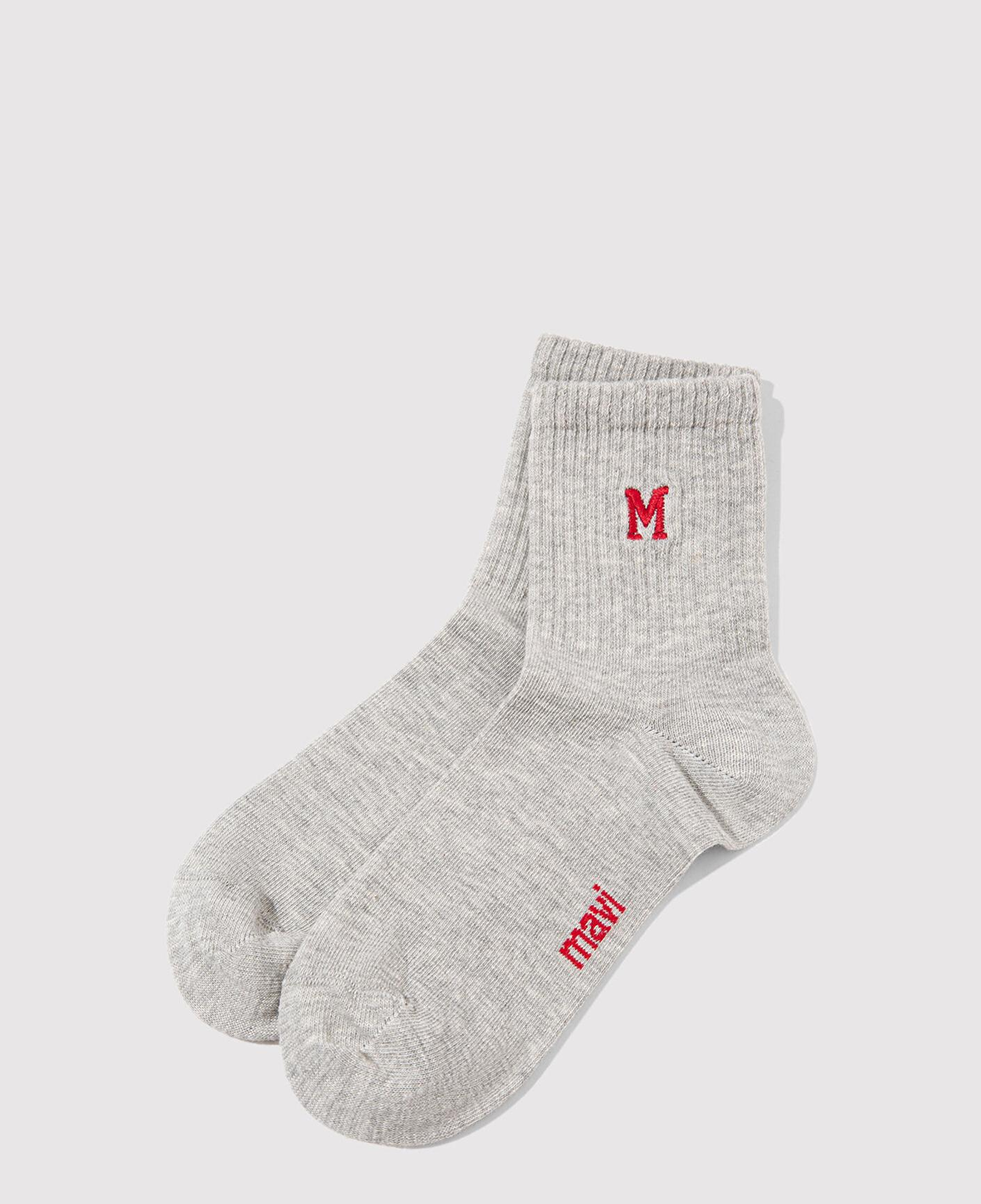 Mavi M Nakışlı Gri Soket Çorap 1913541-24386