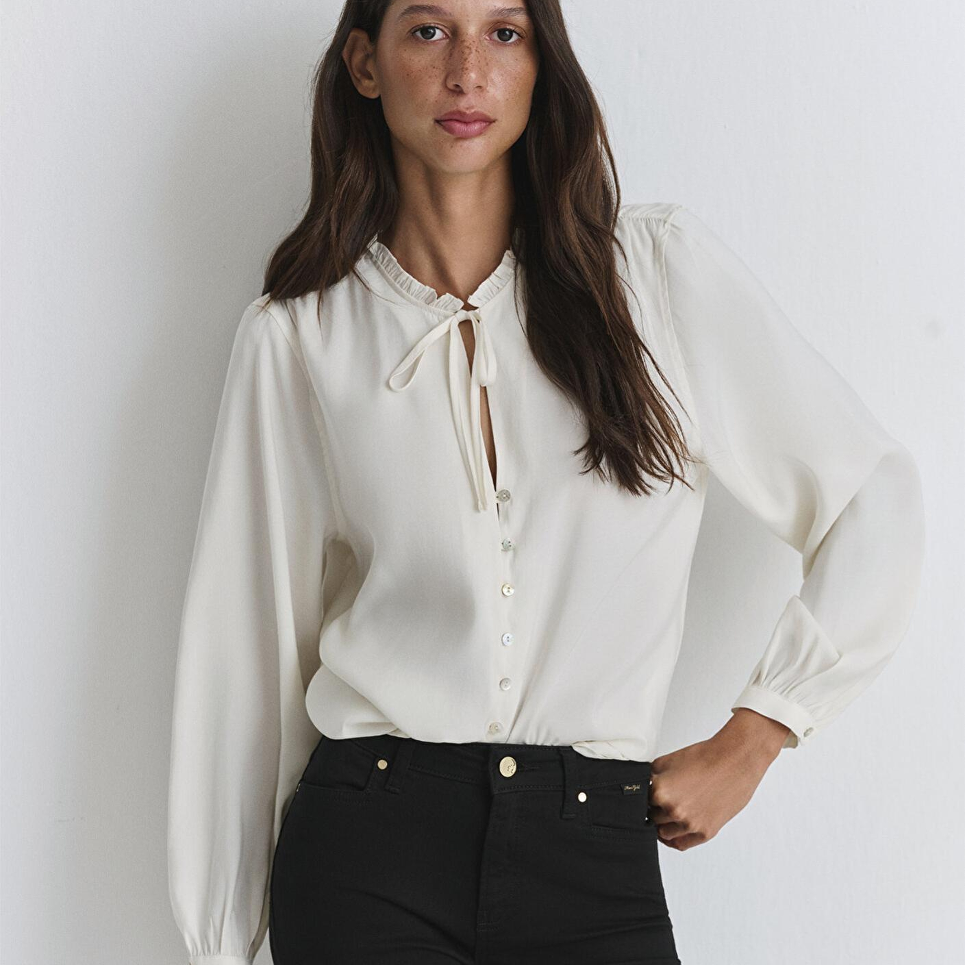 Mavi Ekru (TENCEL™) Karışımlı Gömlek 1211421-80194