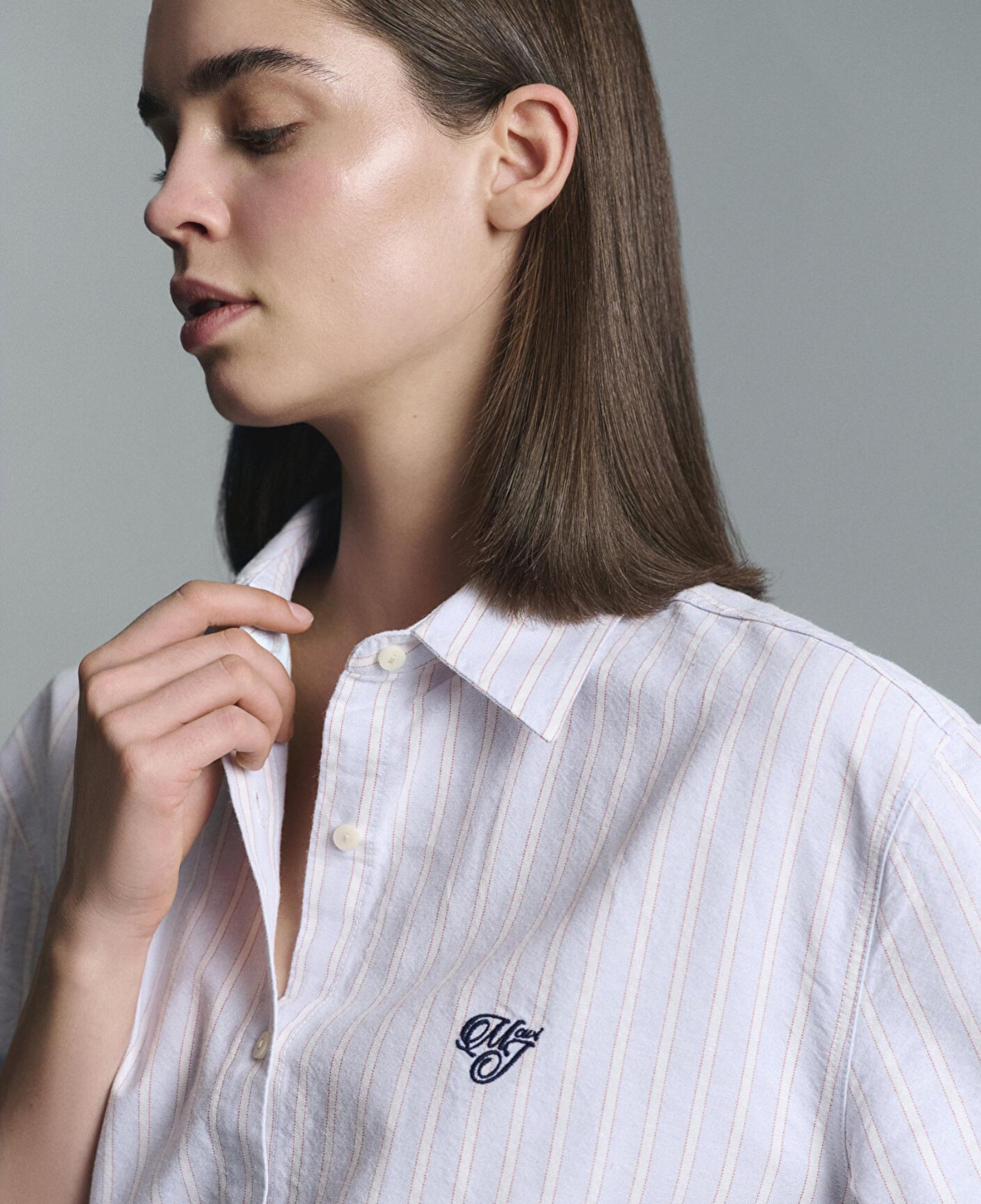 Mavi Mavi Çizgili Gömlek Loose Fit / Bol Rahat Kesim 1211420-91460