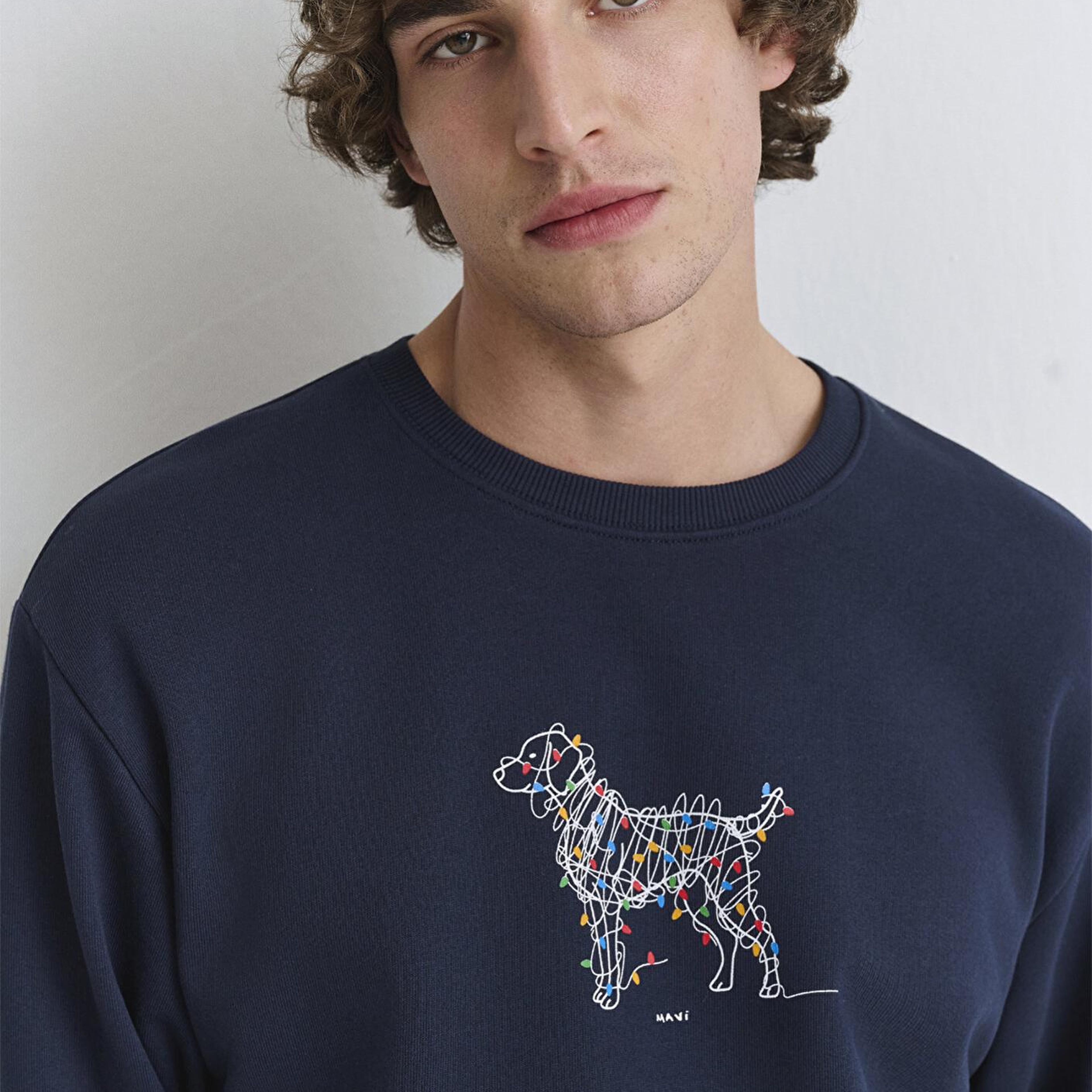 Mavi Yılbaşı Temalı Lacivert Sweatshirt 0S10553-82318