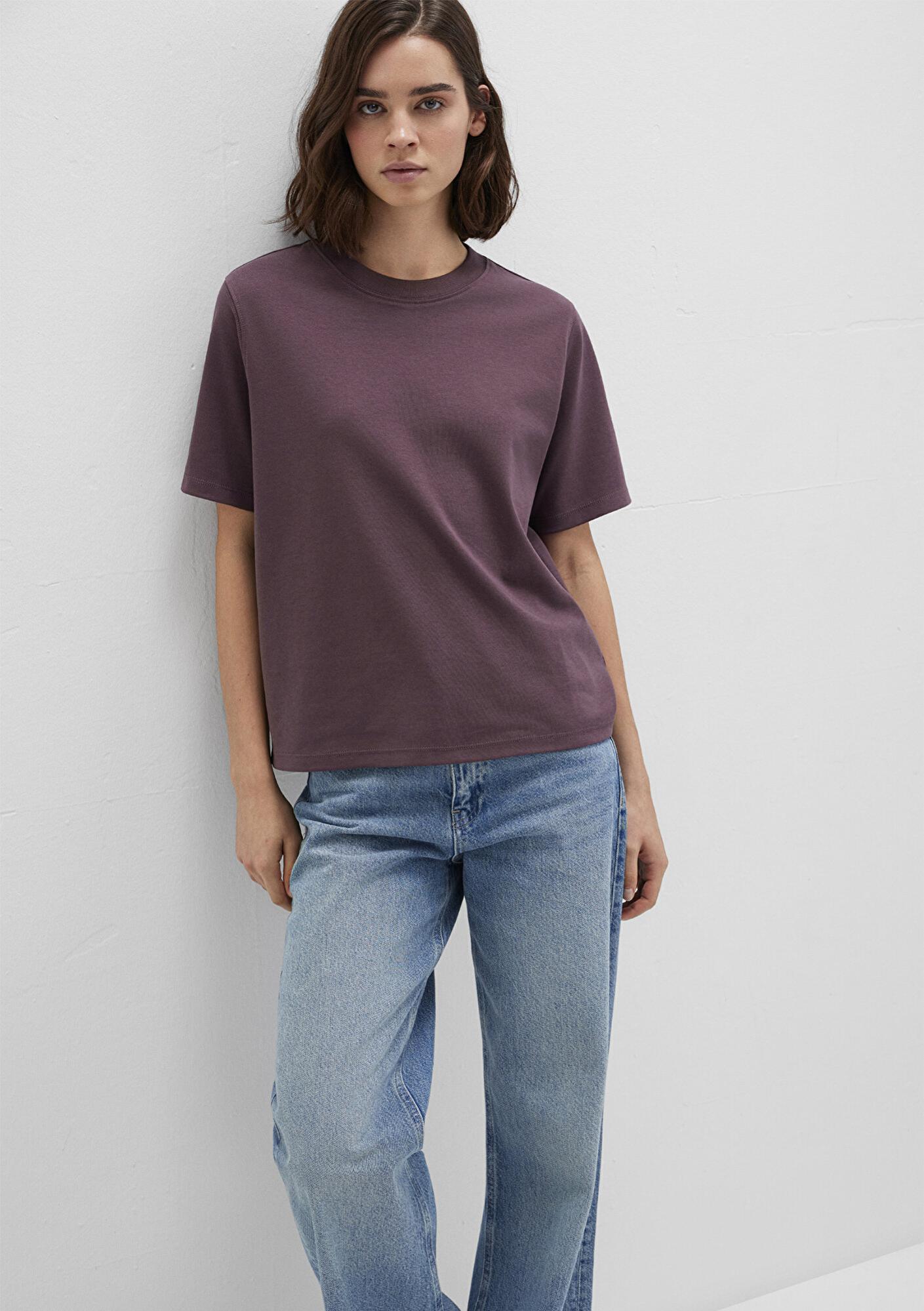 Mavi Mor Basic İnterlok Tişört Loose Fit / Bol Rahat Kesim 1613820-70260