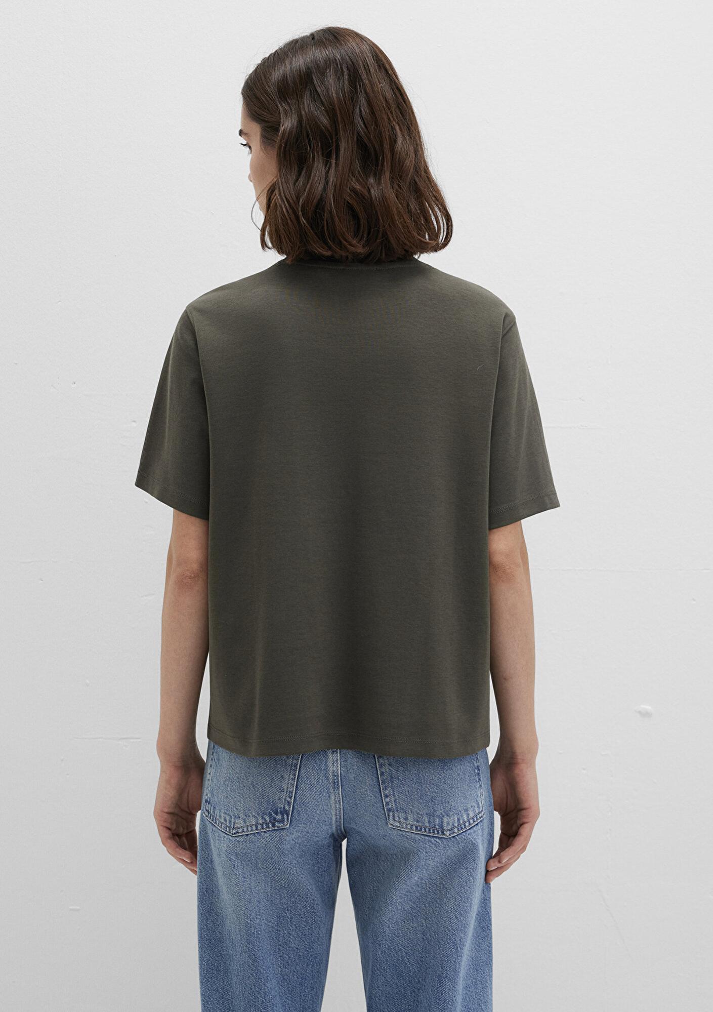 Mavi Haki Basic İnterlok Tişört Loose Fit / Bol Rahat Kesim 1613820-71553