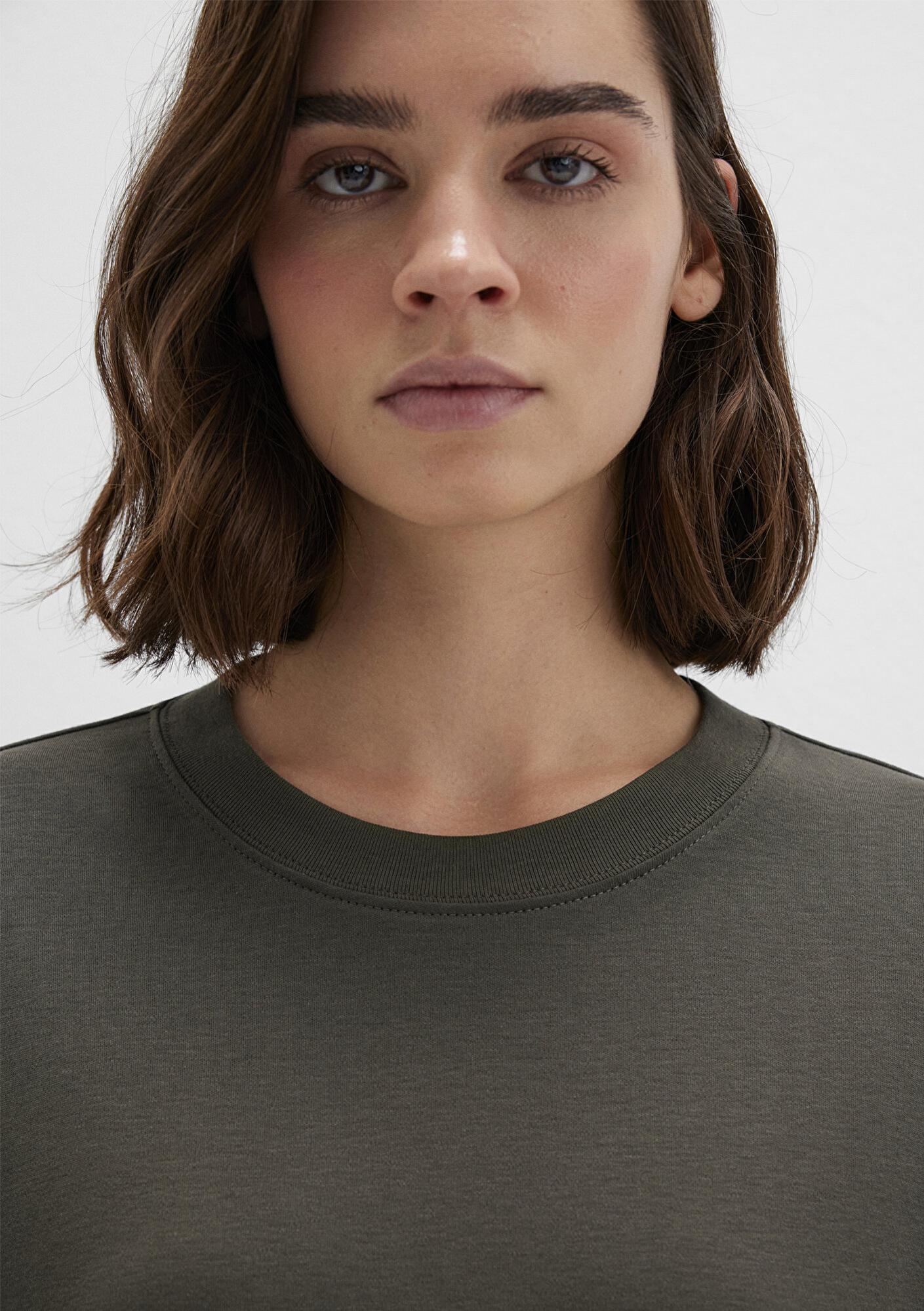 Mavi Haki Basic İnterlok Tişört Loose Fit / Bol Rahat Kesim 1613820-71553