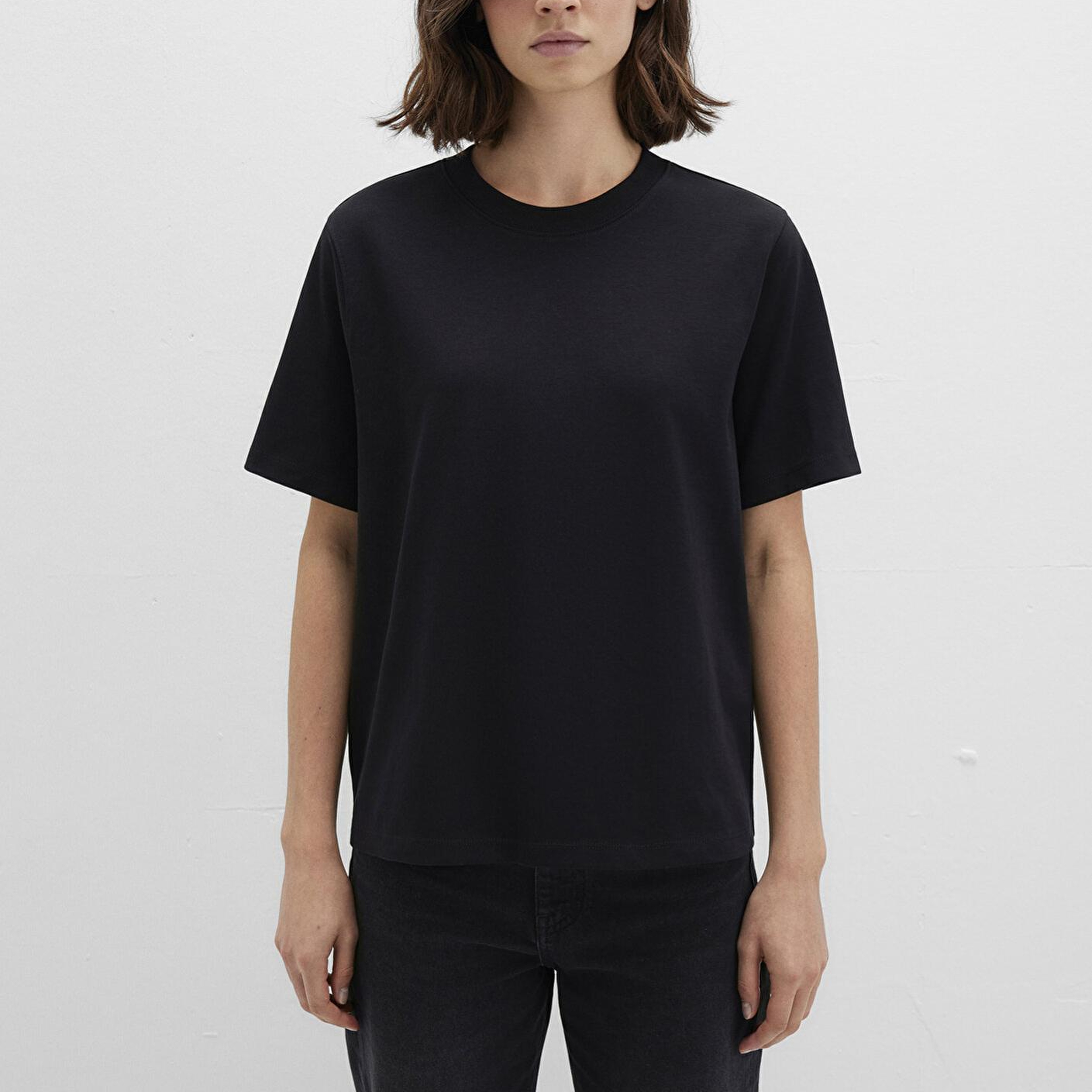 Mavi Siyah Basic İnterlok Tişört Loose Fit / Bol Rahat Kesim 1613820-900