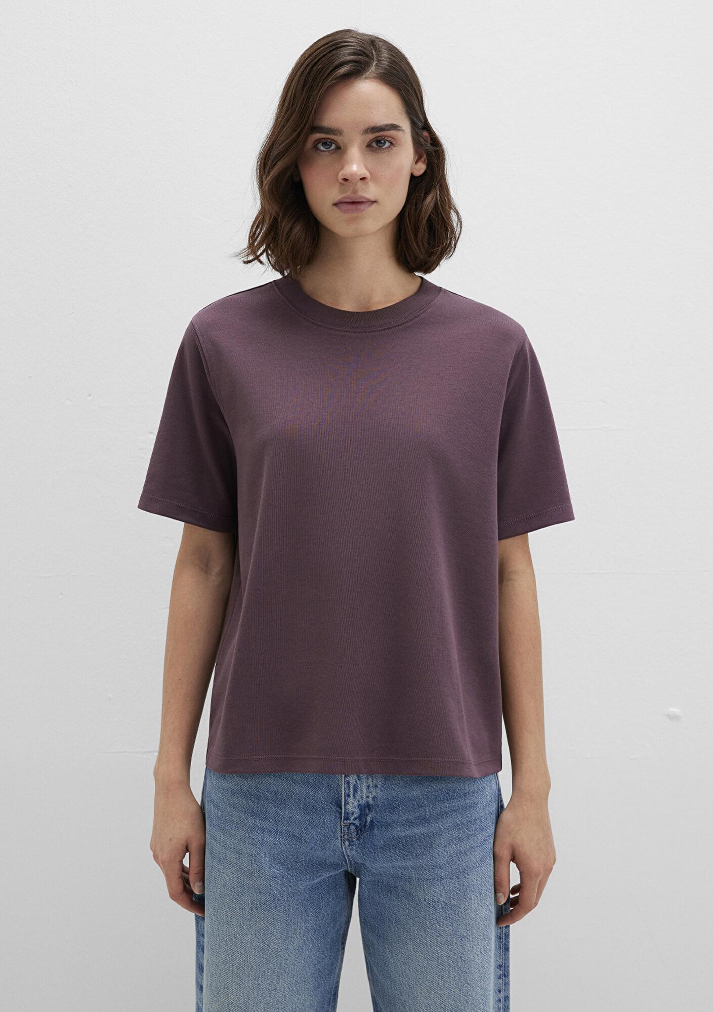 Mavi Mor Basic İnterlok Tişört Loose Fit / Bol Rahat Kesim 1613820-70260