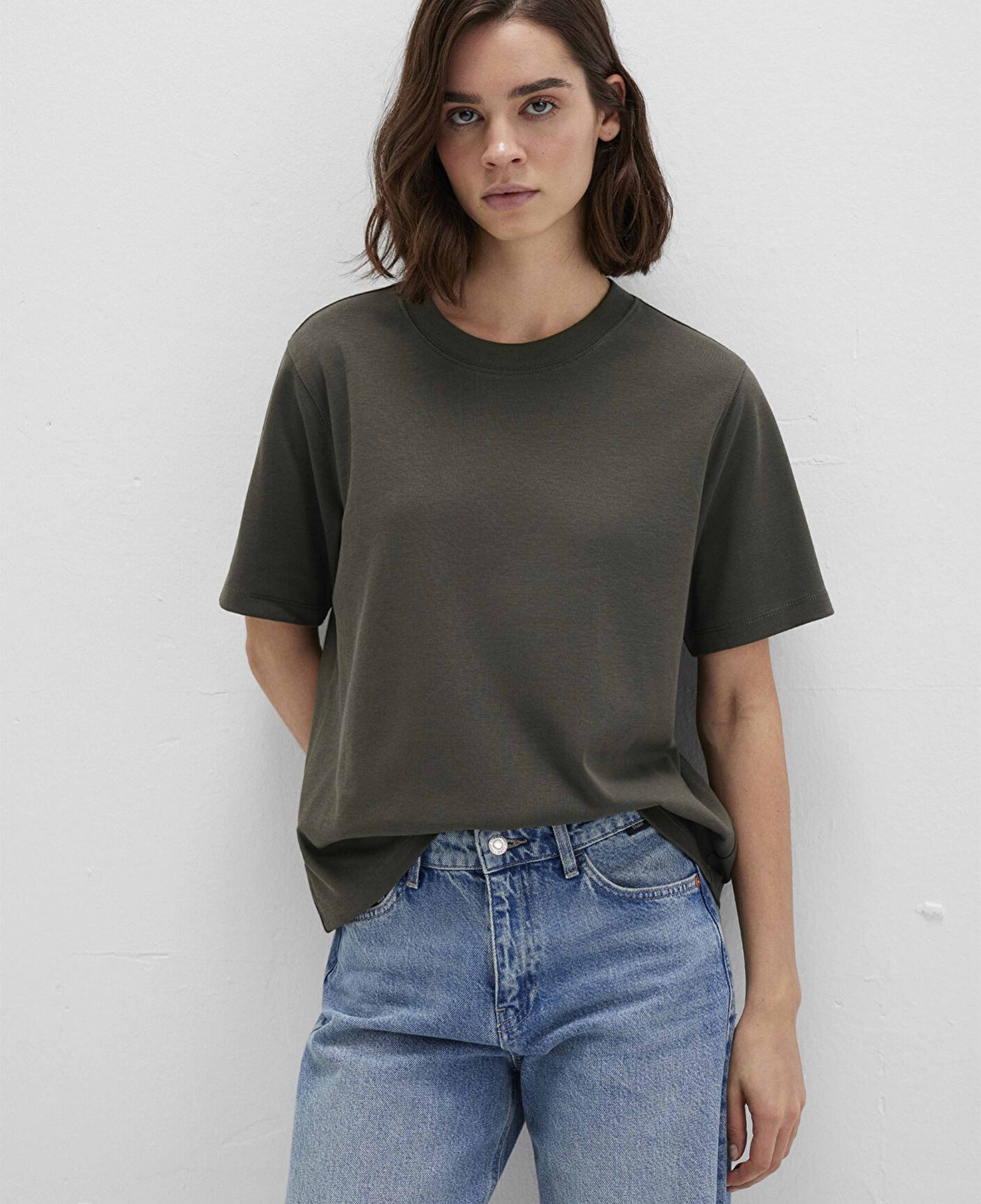 Mavi Haki Basic İnterlok Tişört Loose Fit / Bol Rahat Kesim 1613820-71553