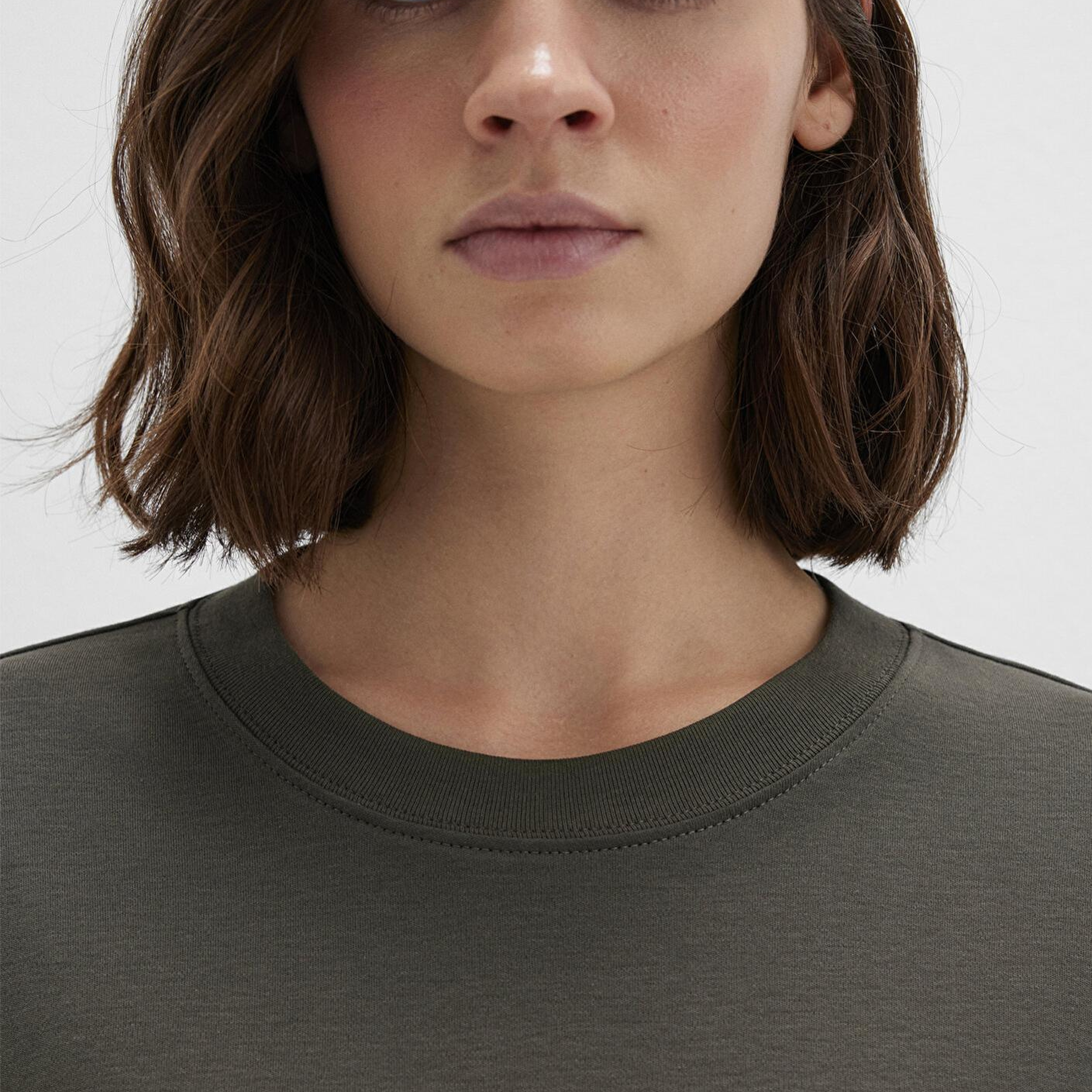 Mavi Haki Basic İnterlok Tişört Loose Fit / Bol Rahat Kesim 1613820-71553