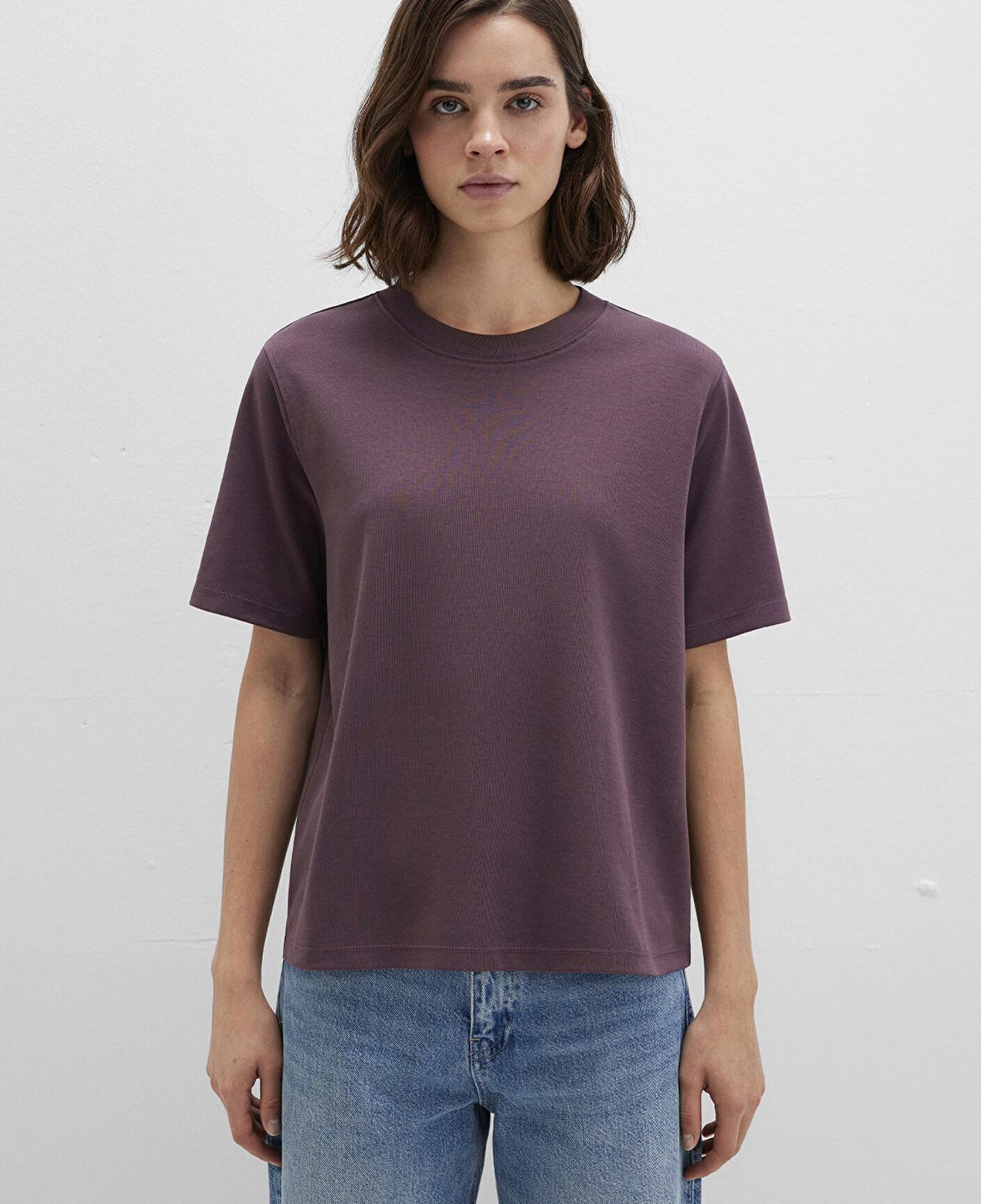 Mavi Mor Basic İnterlok Tişört Loose Fit / Bol Rahat Kesim 1613820-70260