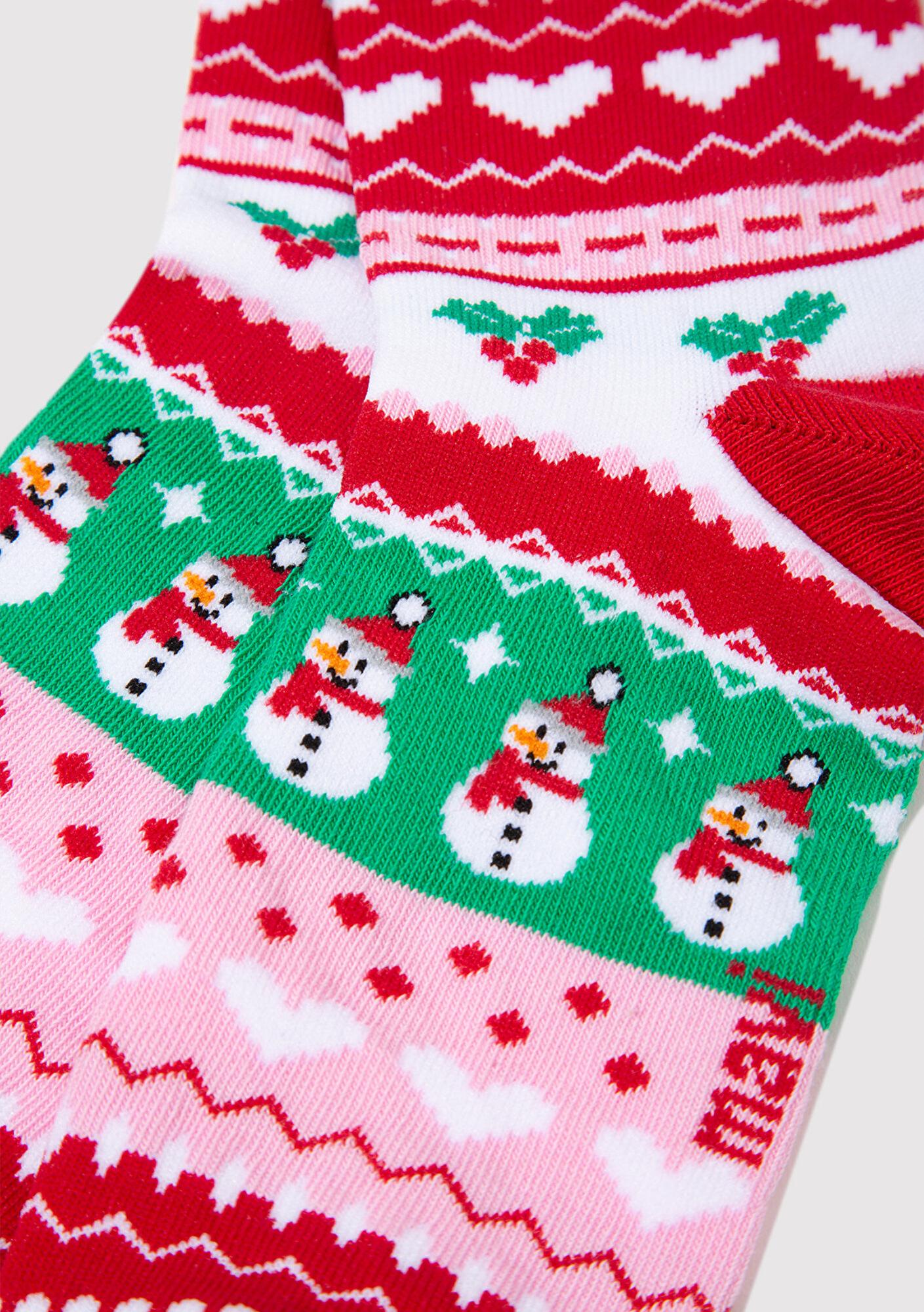 Mavi Yılbaşı Temalı Kırmızı Soket Çorap 1913726-70463