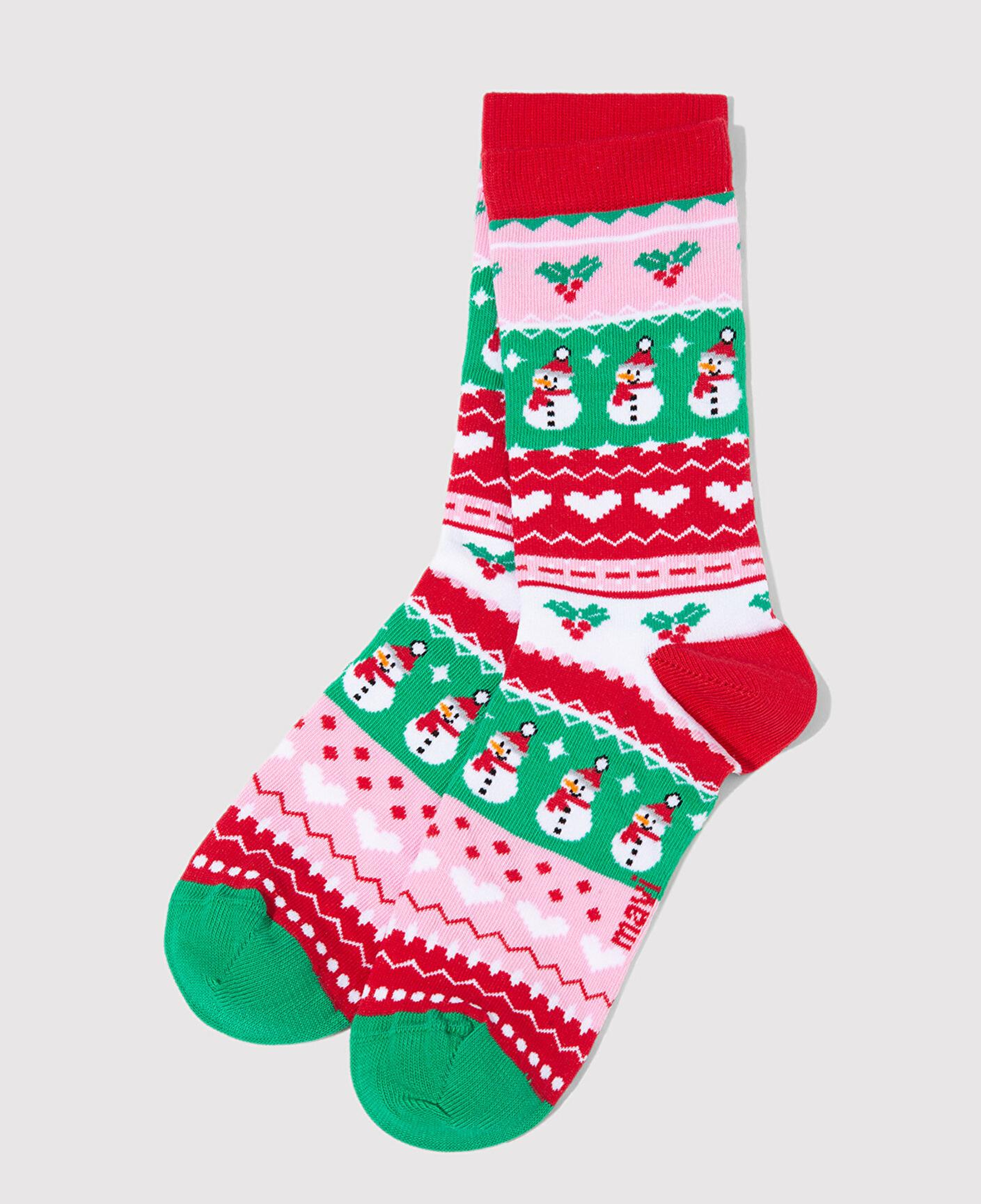 Mavi Yılbaşı Temalı Kırmızı Soket Çorap 1913726-70463