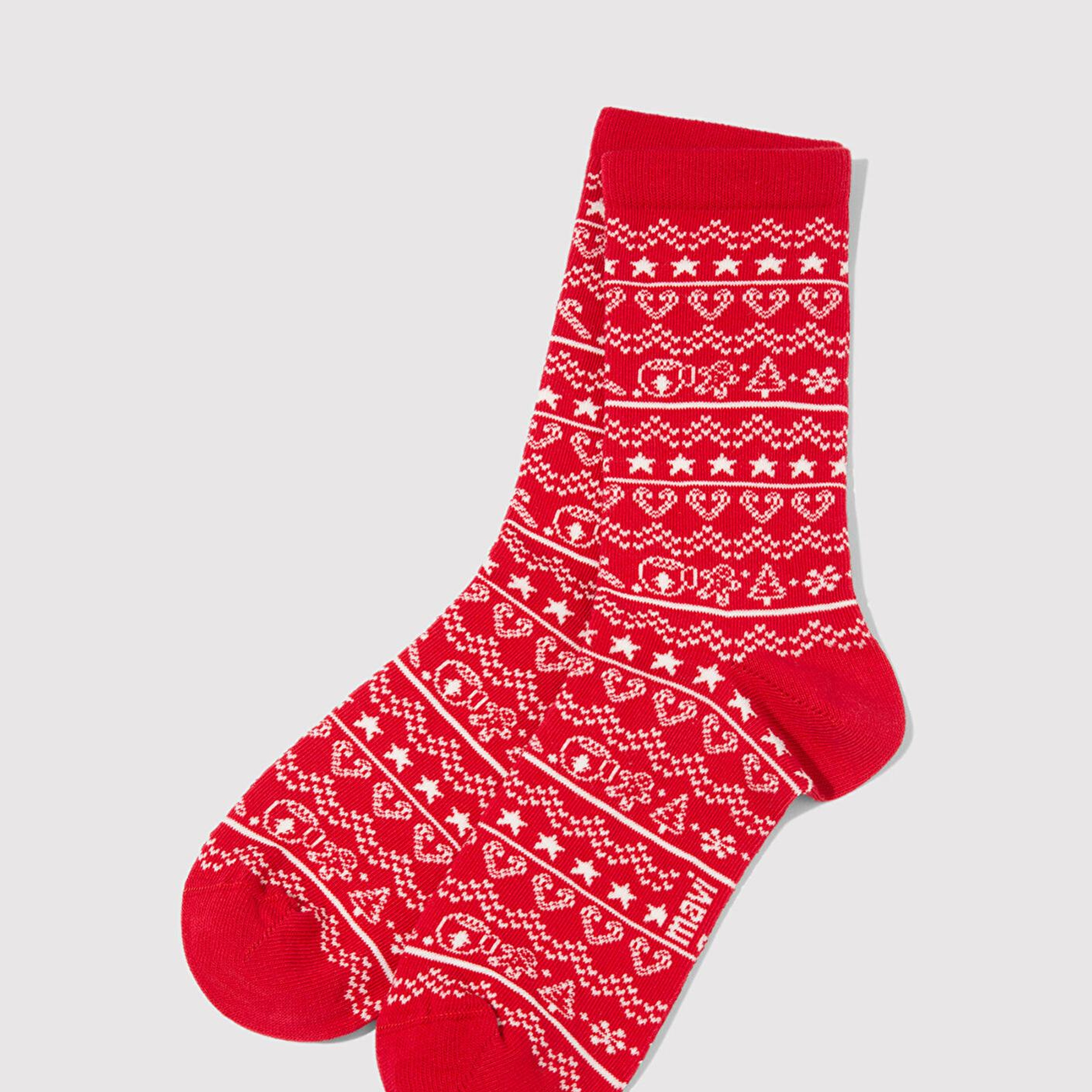 Mavi Yılbaşı Temalı Kırmızı Soket Çorap 1913668-70463