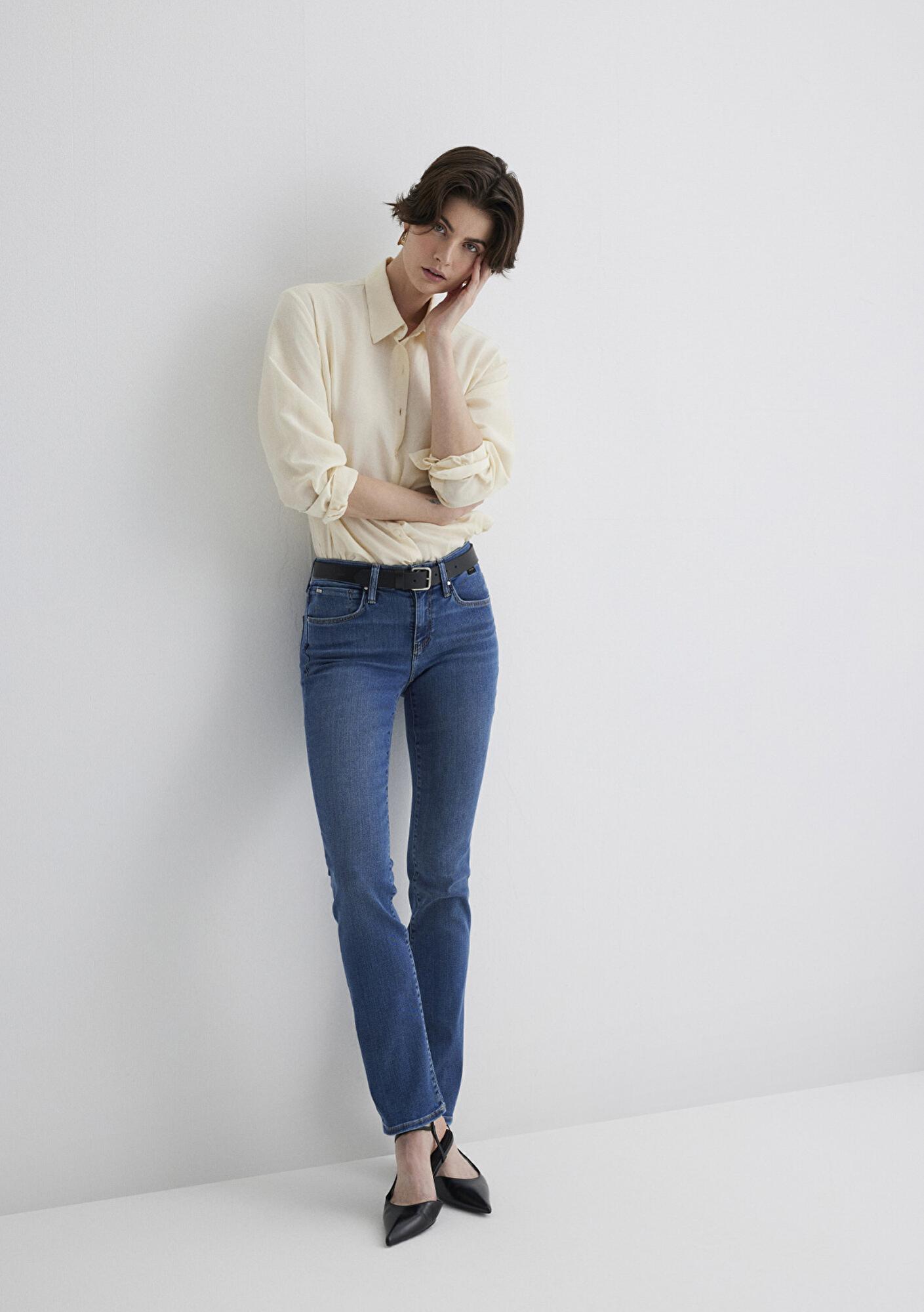 Mavi Mona Gold Klasik Gölgeli Indigo Mavisi Jean Pantolon 1049784195