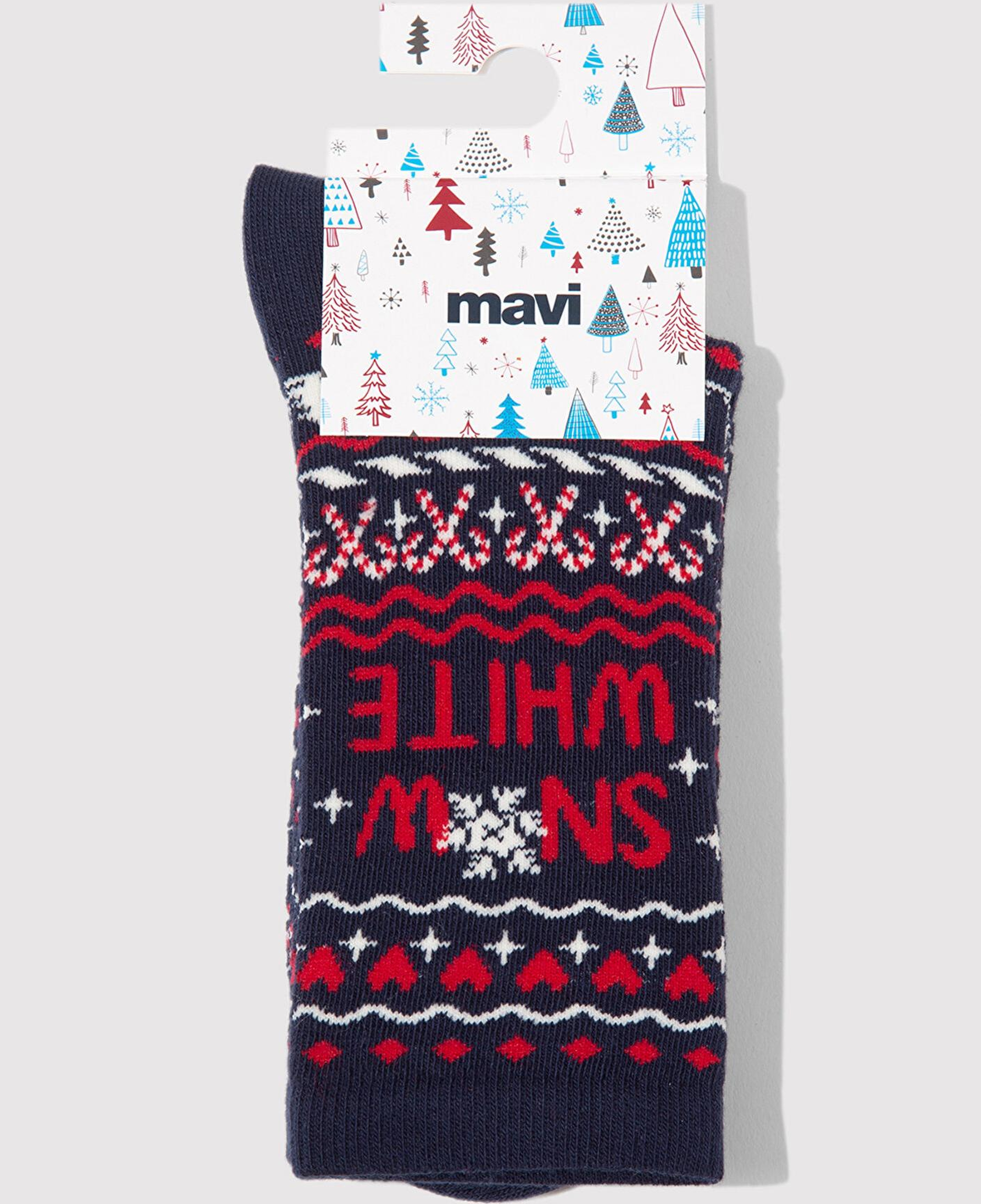 Mavi Yılbaşı Temalı Lacivert Soket Çorap 1913665-70720
