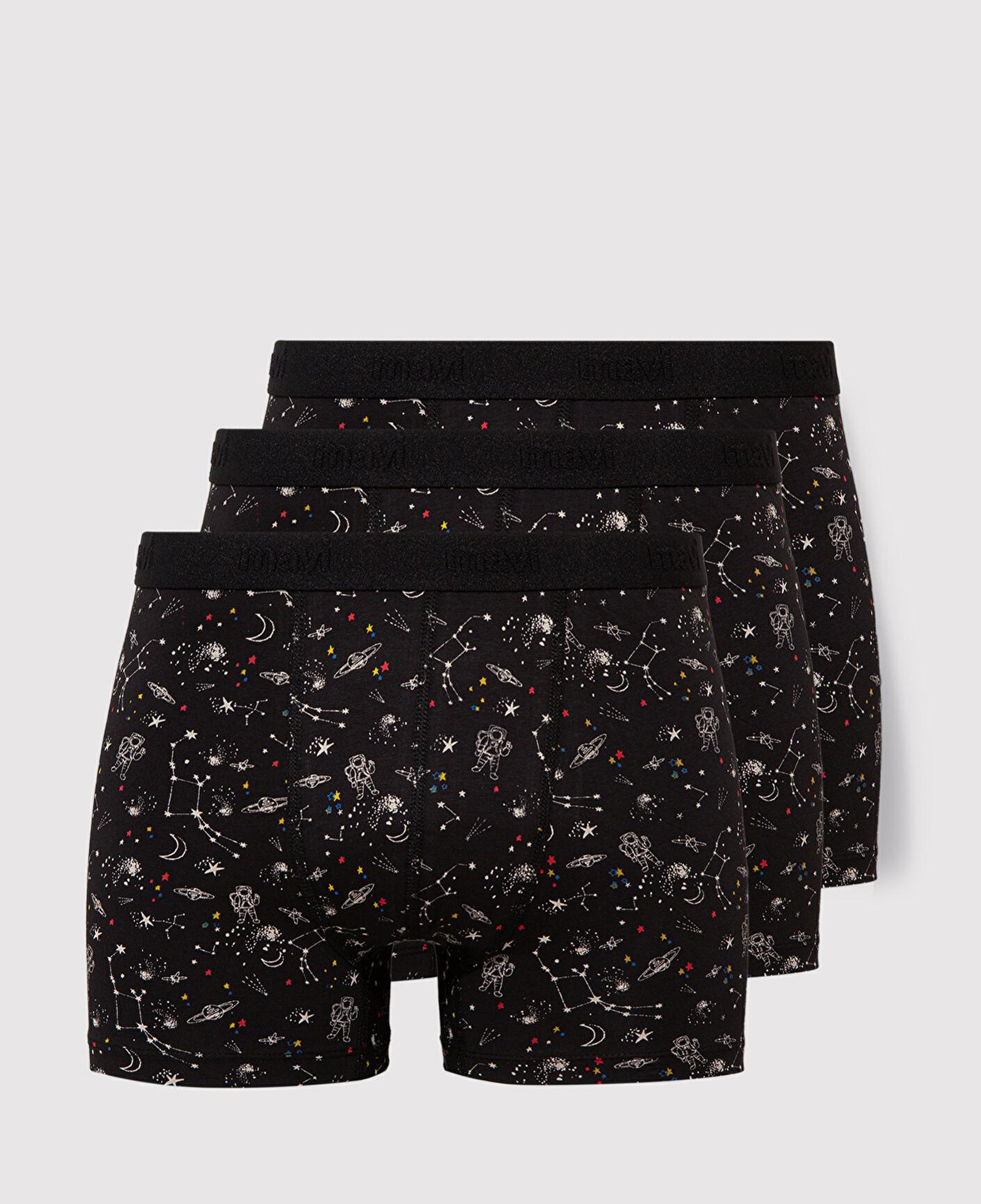 Mavi 3lü Galaksi Baskılı Siyah Boxer 0912234-900