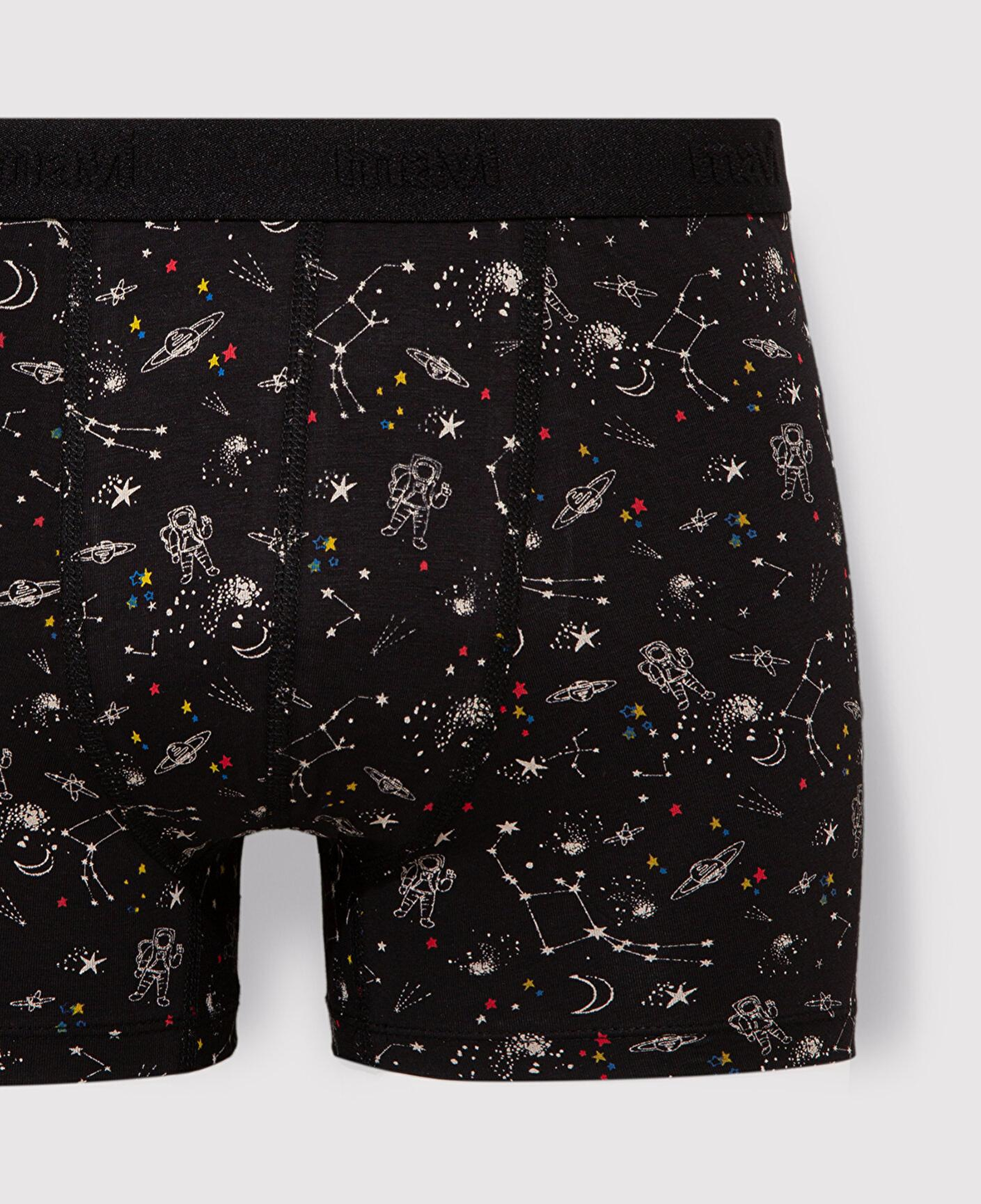 Mavi 3lü Galaksi Baskılı Siyah Boxer 0912234-900