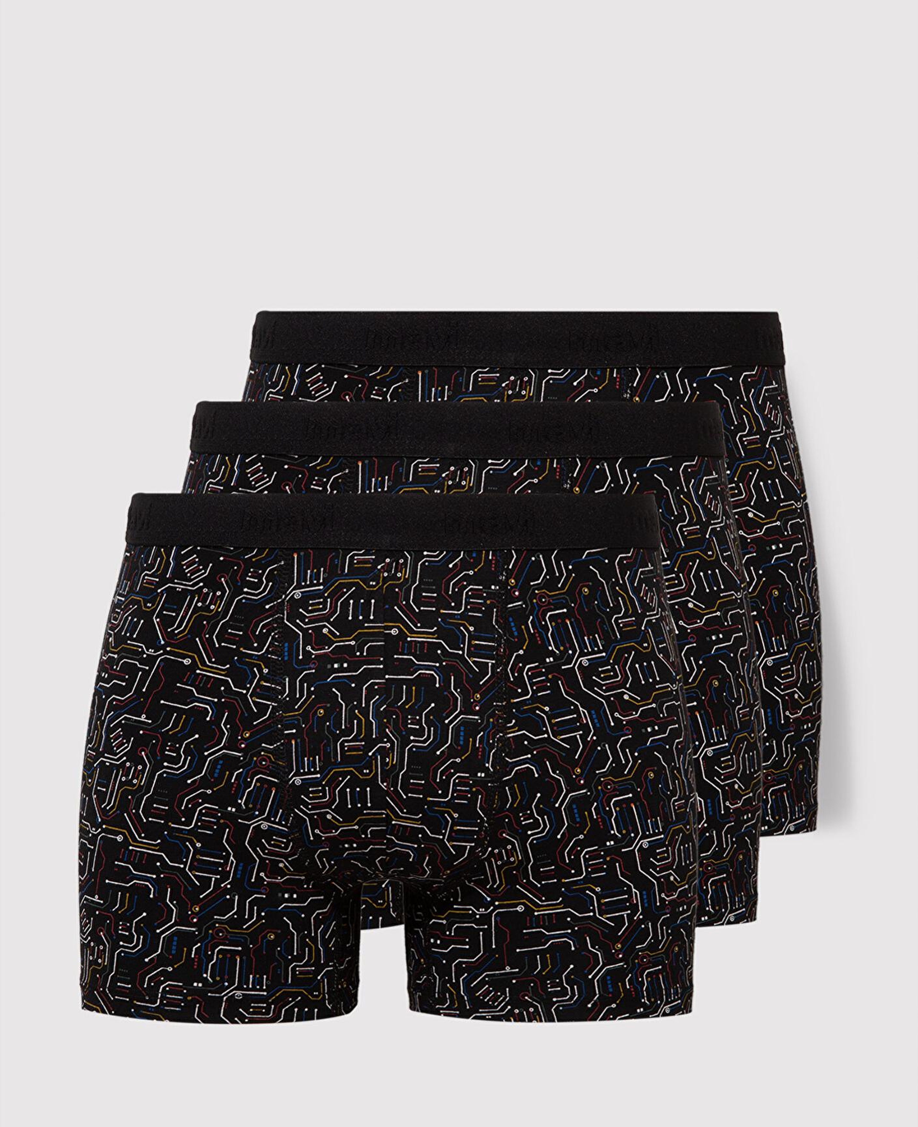 Mavi 3lü Baskılı Siyah Boxer 0912208-900