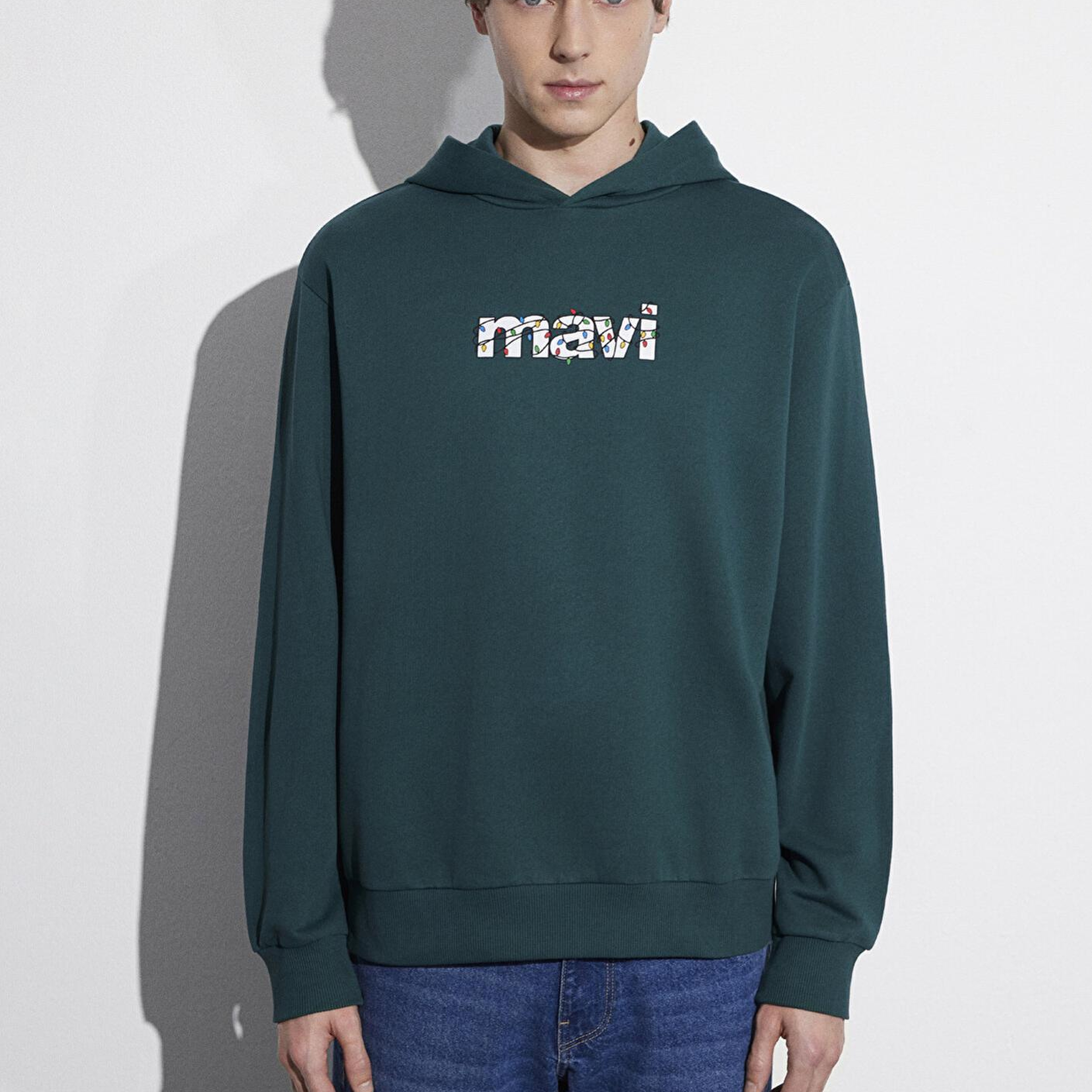 Mavi Yılbaşı Temalı Yeşil Sweatshirt 0S10554-71932
