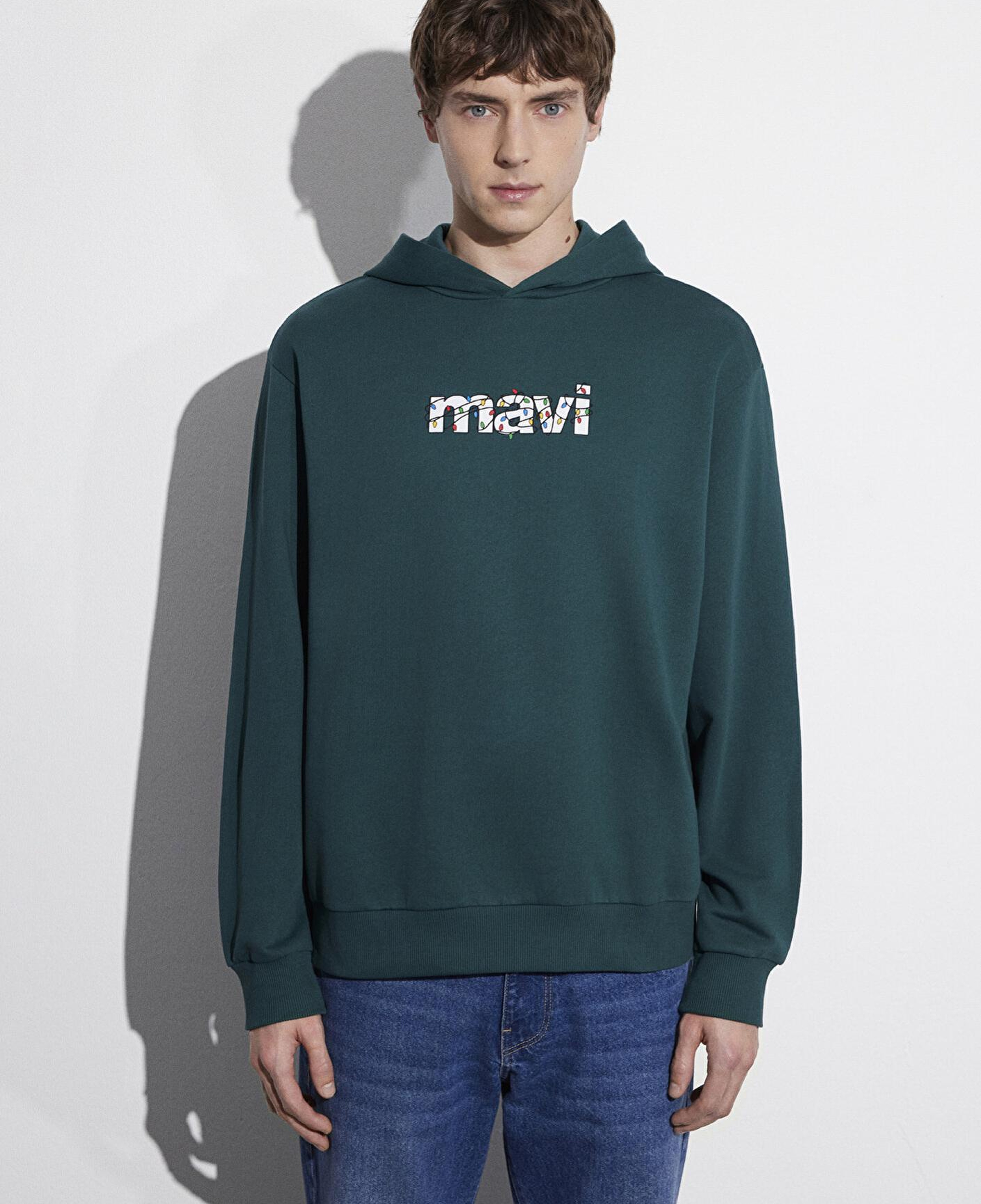 Mavi Yılbaşı Temalı Yeşil Sweatshirt 0S10554-71932