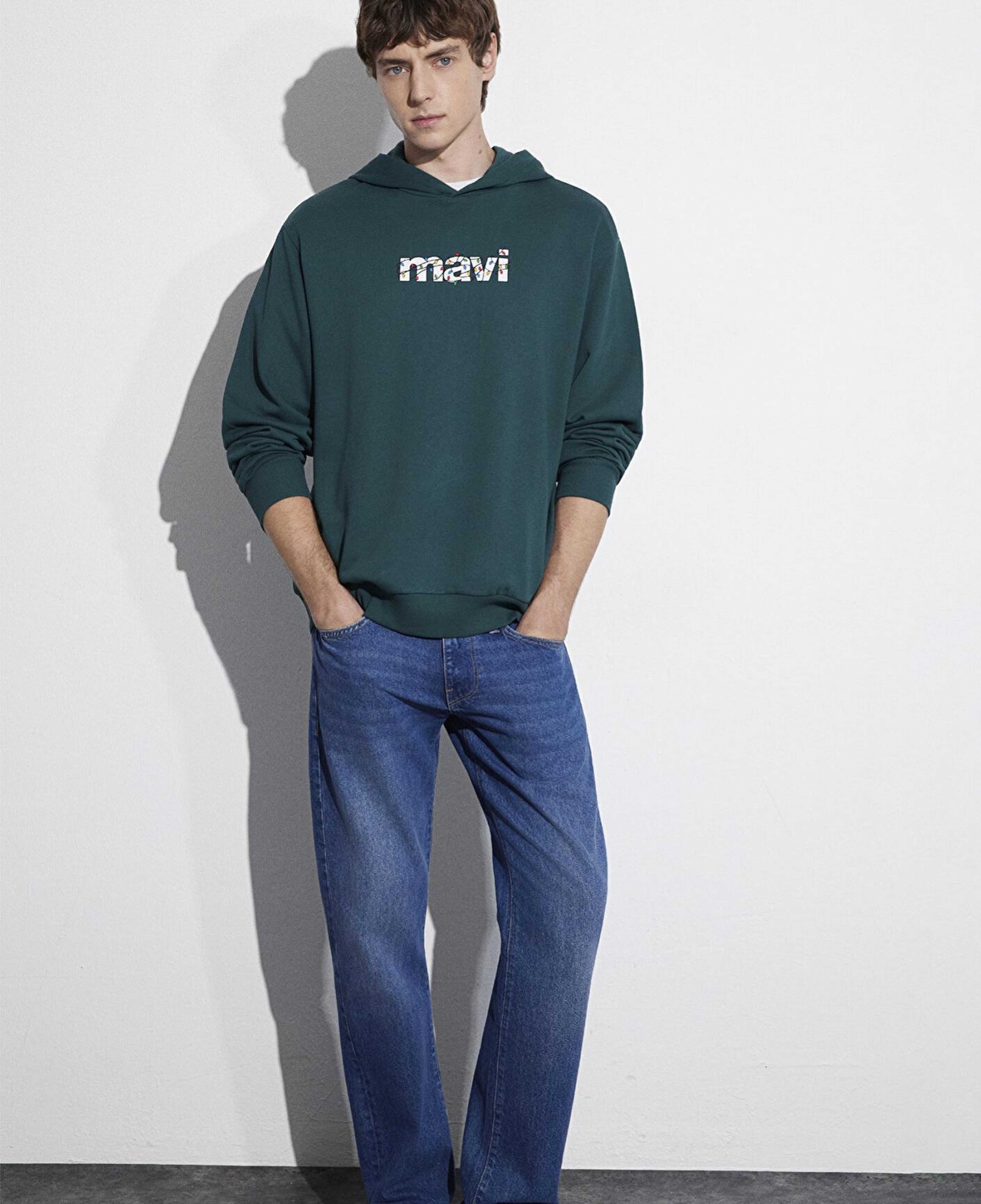Mavi Yılbaşı Temalı Yeşil Sweatshirt 0S10554-71932
