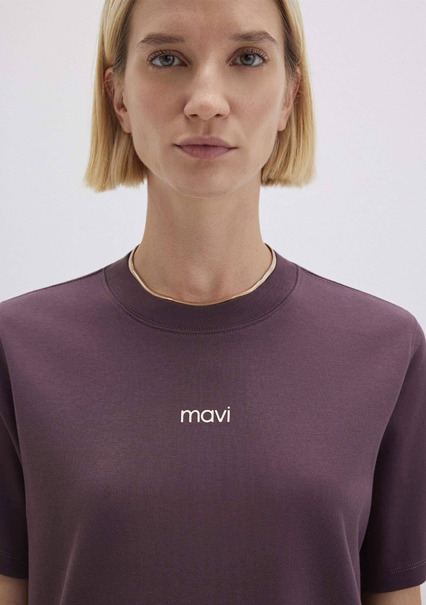 Mavi Mavi Logo Baskılı İnterlok Mor Tişört Regular Fit / Normal Kesim 1612829-70260