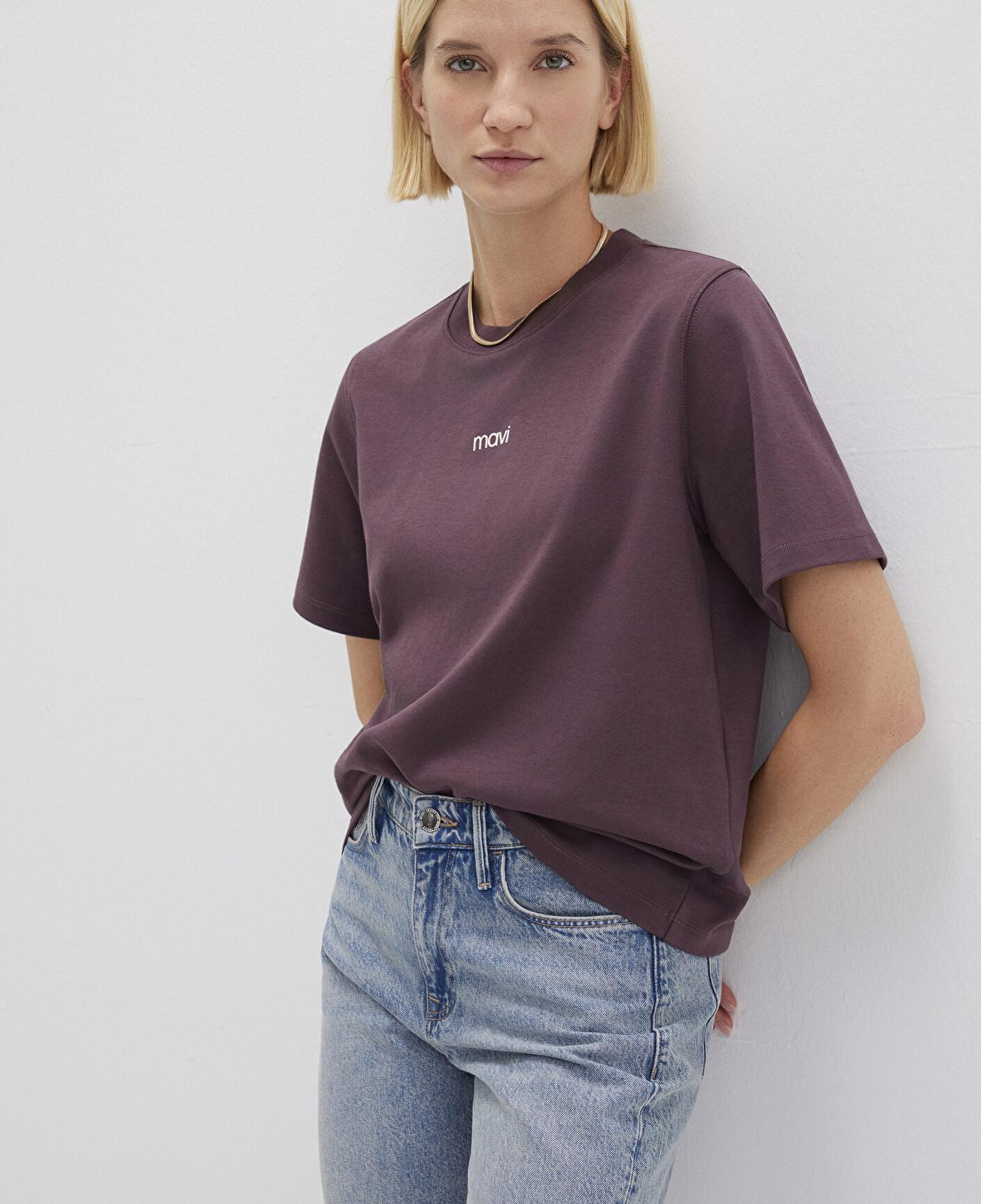 Mavi Mavi Logo Baskılı İnterlok Mor Tişört Regular Fit / Normal Kesim 1612829-70260