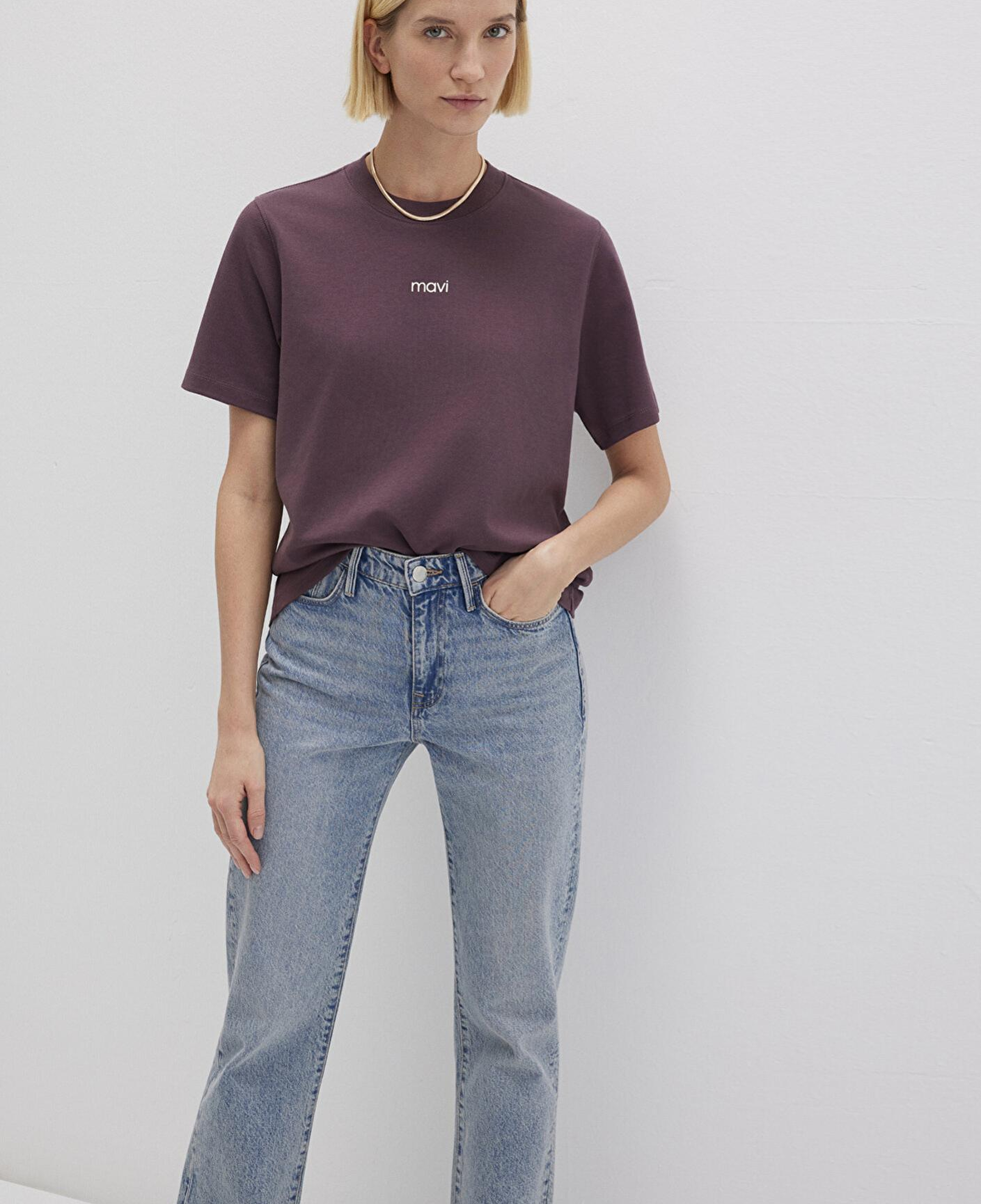 Mavi Mavi Logo Baskılı İnterlok Mor Tişört Regular Fit / Normal Kesim 1612829-70260