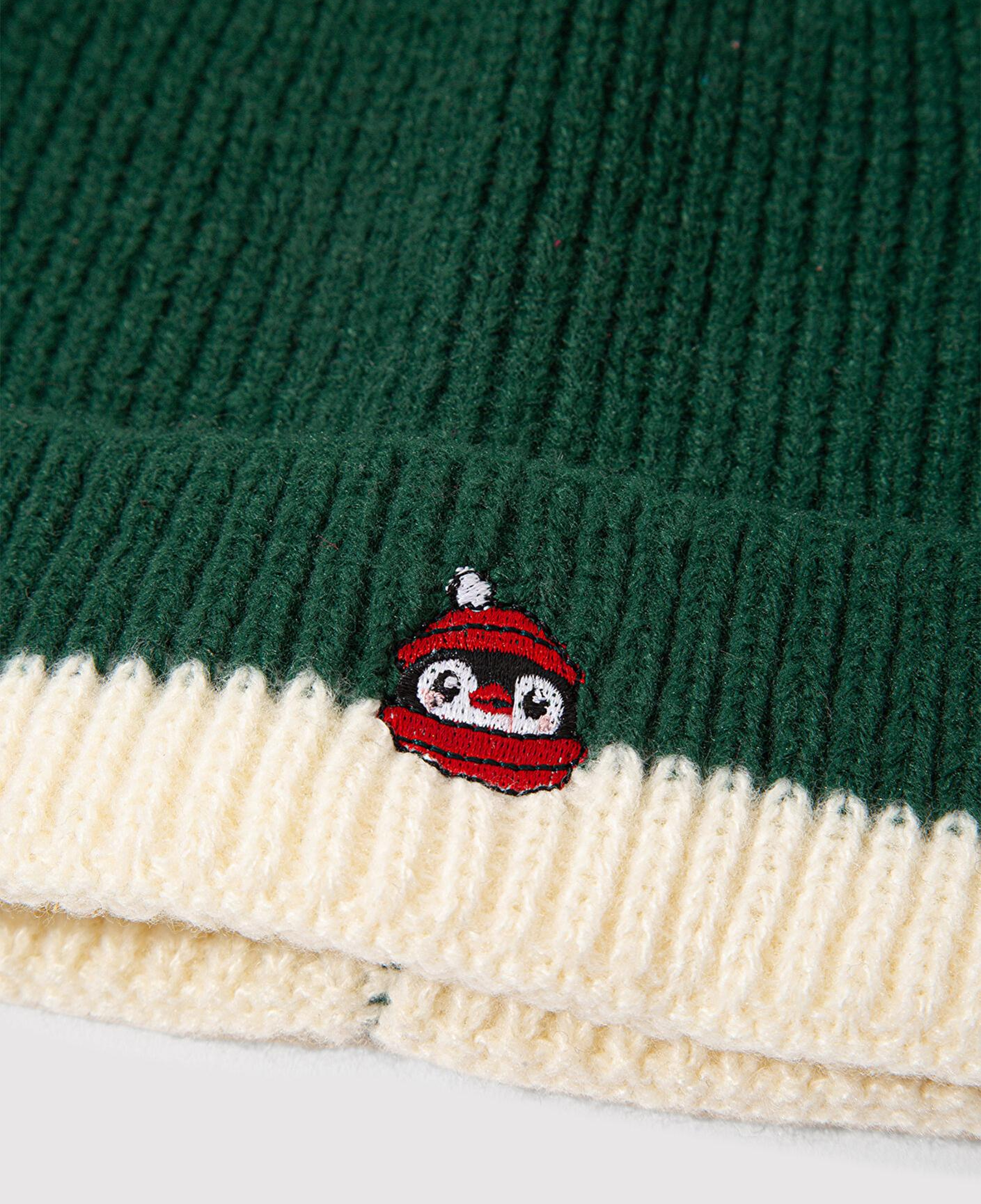 Mavi Yılbaşı Temalı Penguen Nakışlı Yeşil Bere 1913609-27150