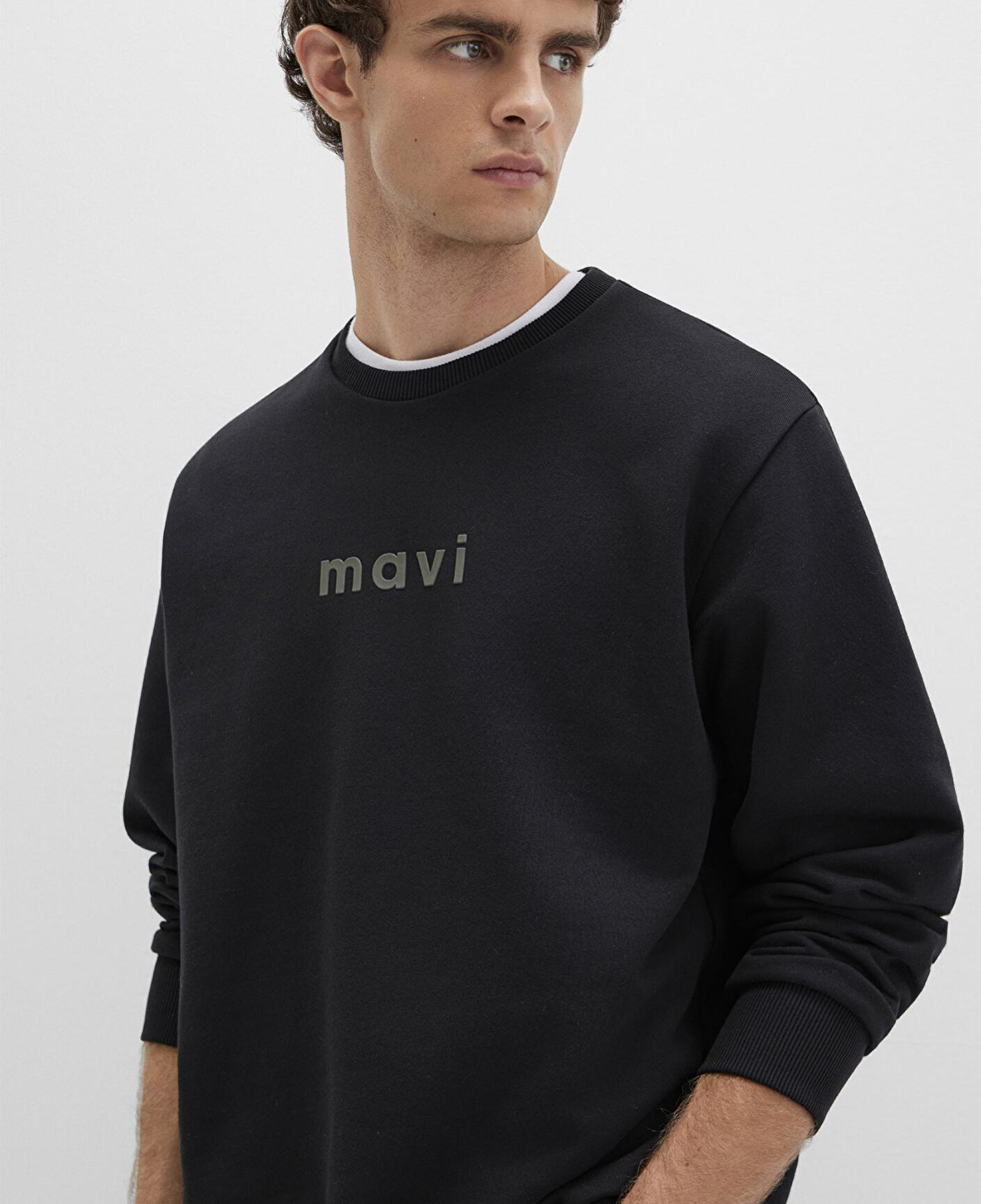 Mavi Mavi Logo Baskılı Siyah Sweatshirt 0S10556-900