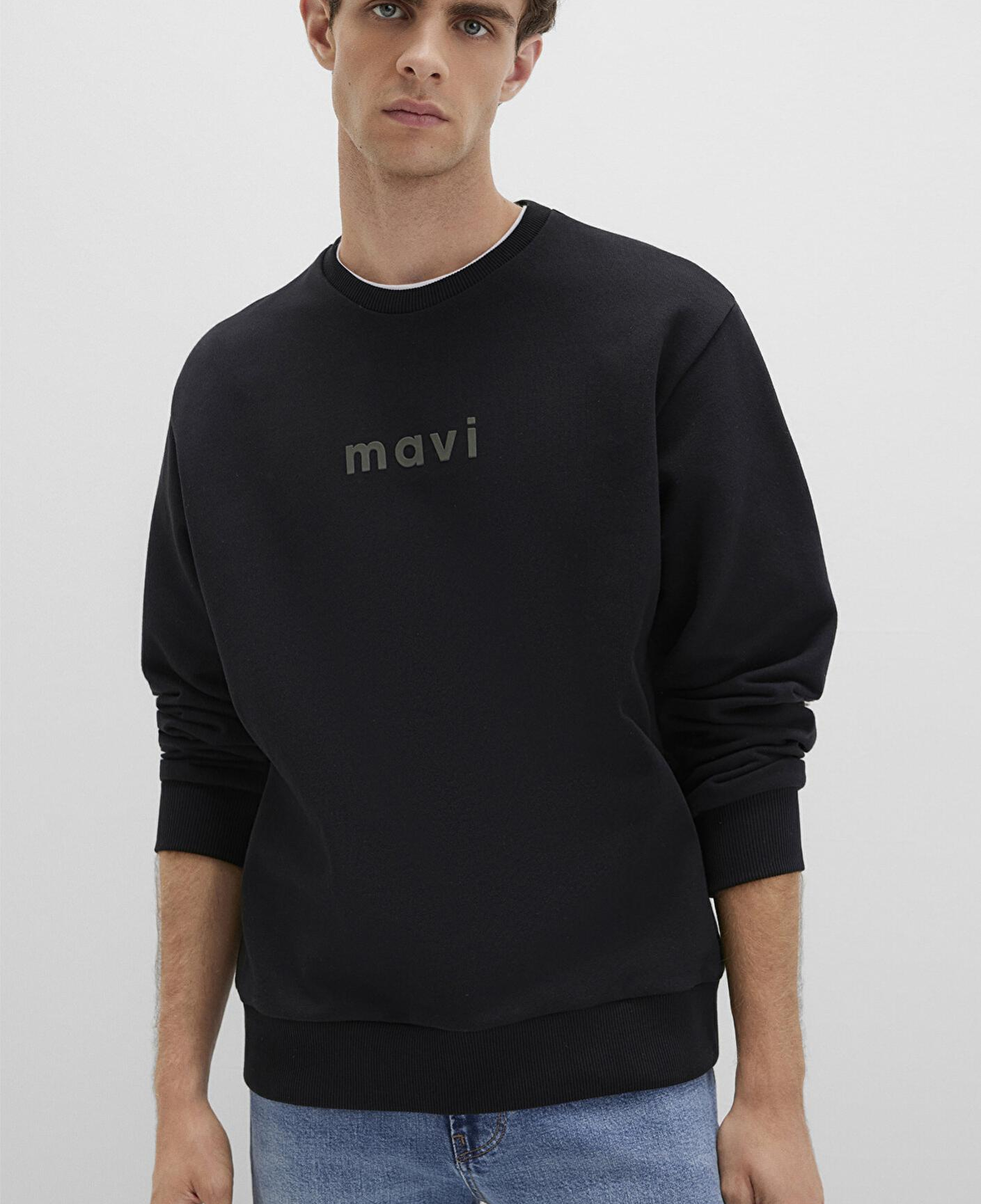 Mavi Mavi Logo Baskılı Siyah Sweatshirt 0S10556-900