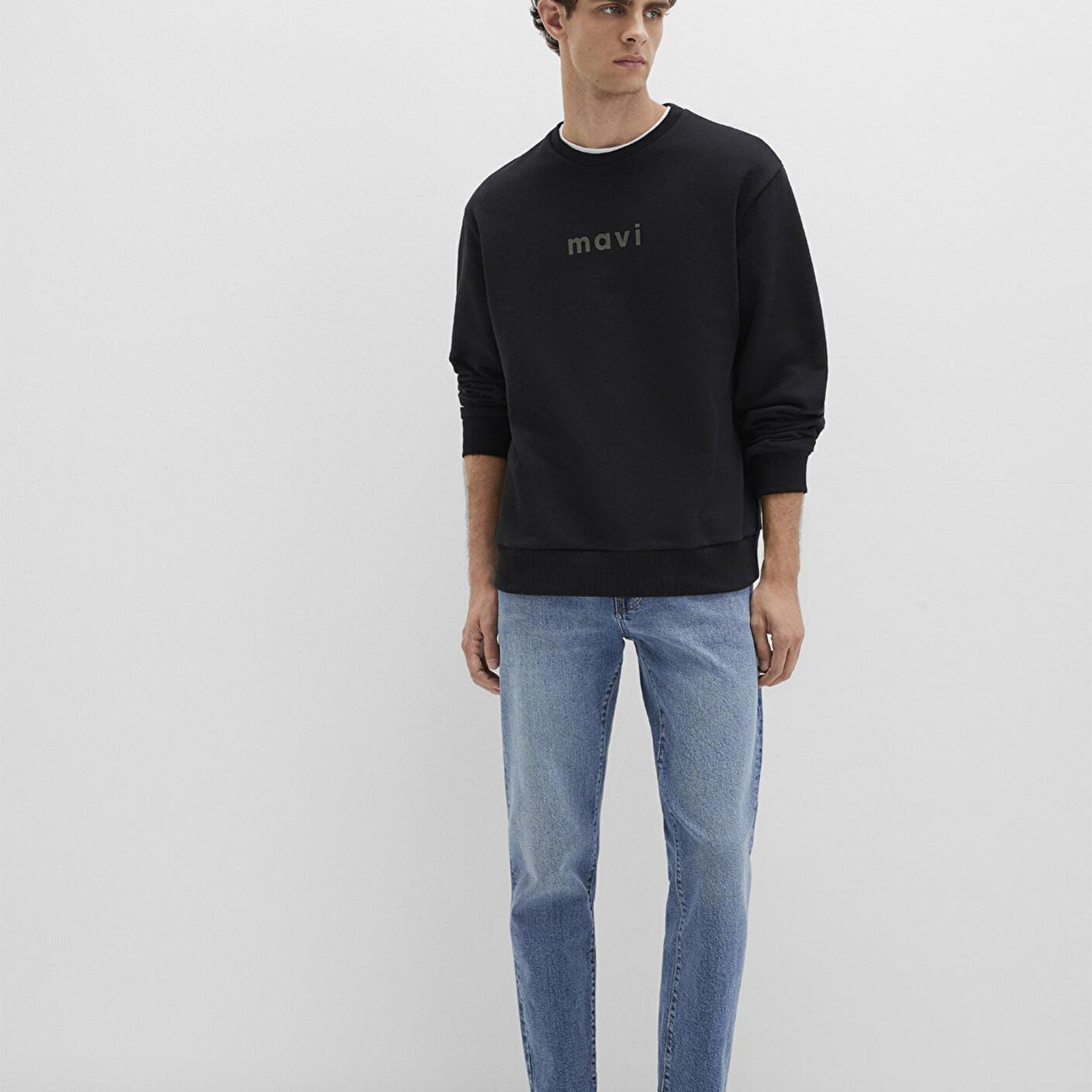 Mavi Mavi Logo Baskılı Siyah Sweatshirt 0S10556-900