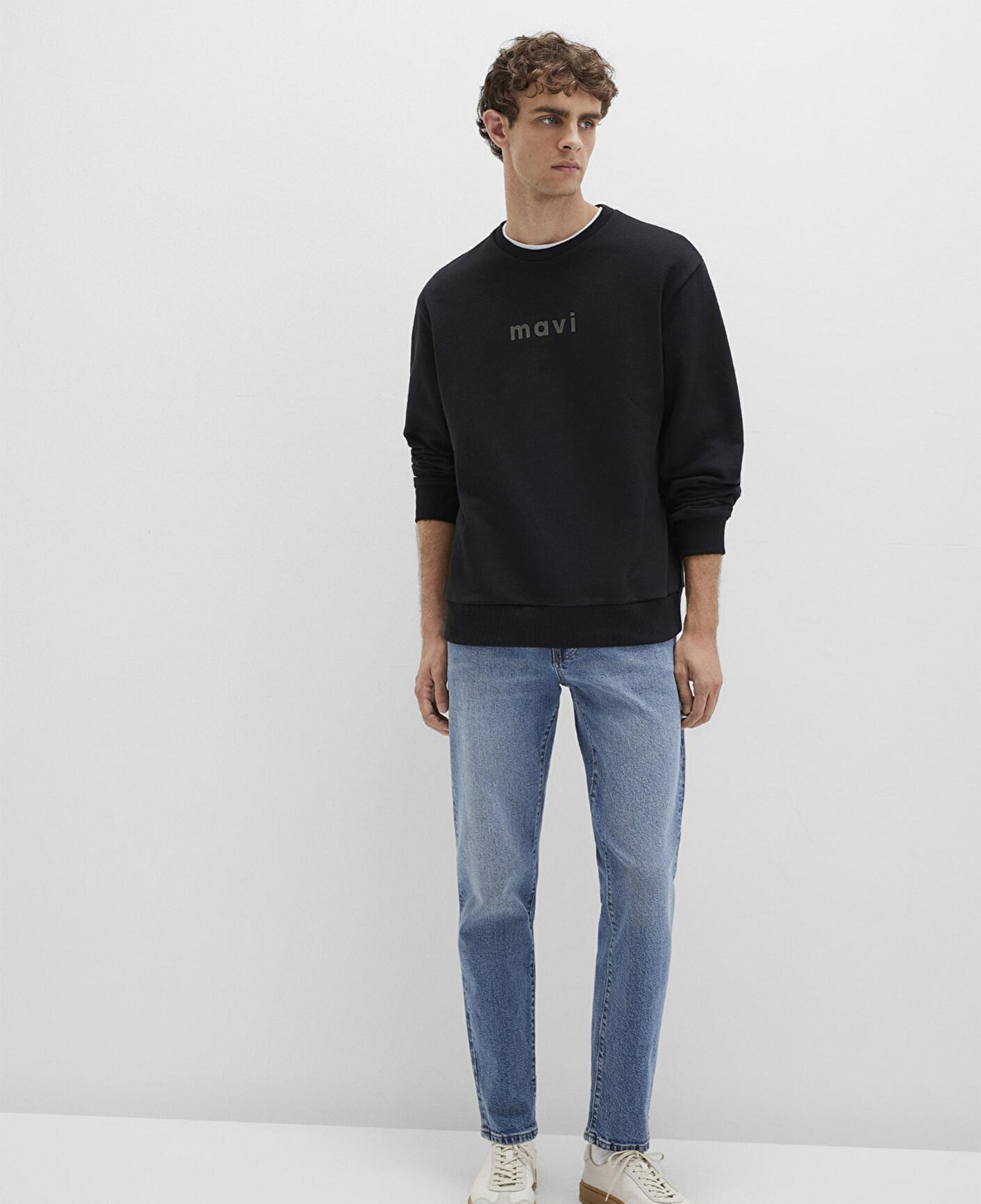 Mavi Mavi Logo Baskılı Siyah Sweatshirt 0S10556-900