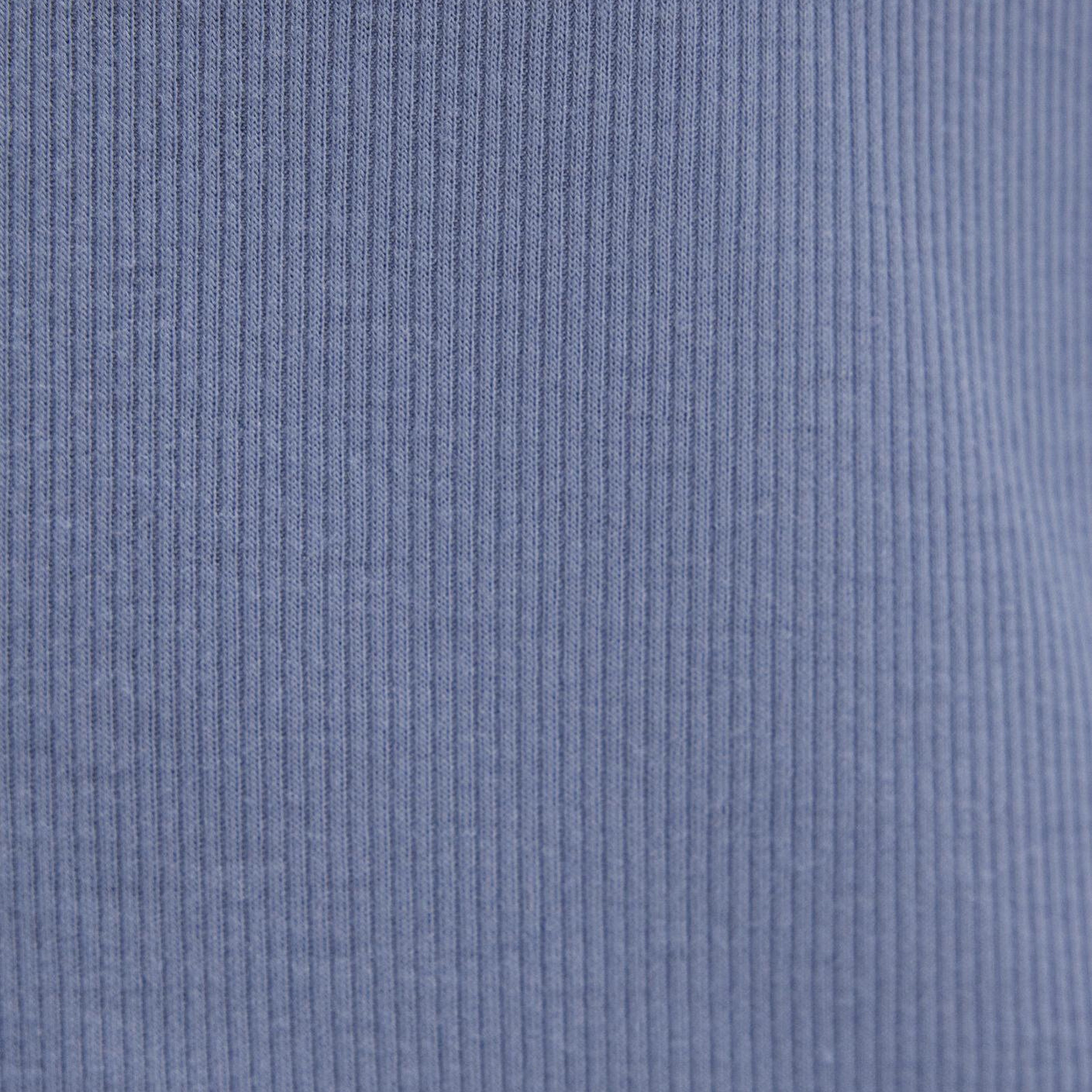 Mavi Düğme Detaylı Mavi Tişört Fitted / Vücuda Oturan Kesim 1613695-86802